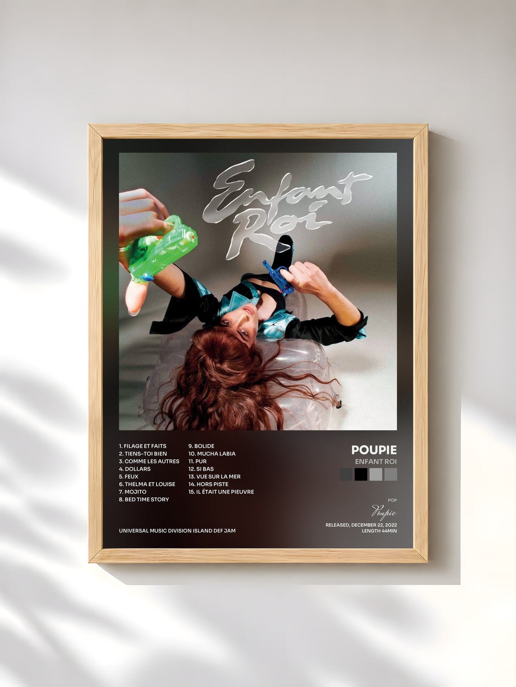 #bois Tableau de l'album Enfant roi de Poupie, cadre en bois brut, imprimé et encadré en France