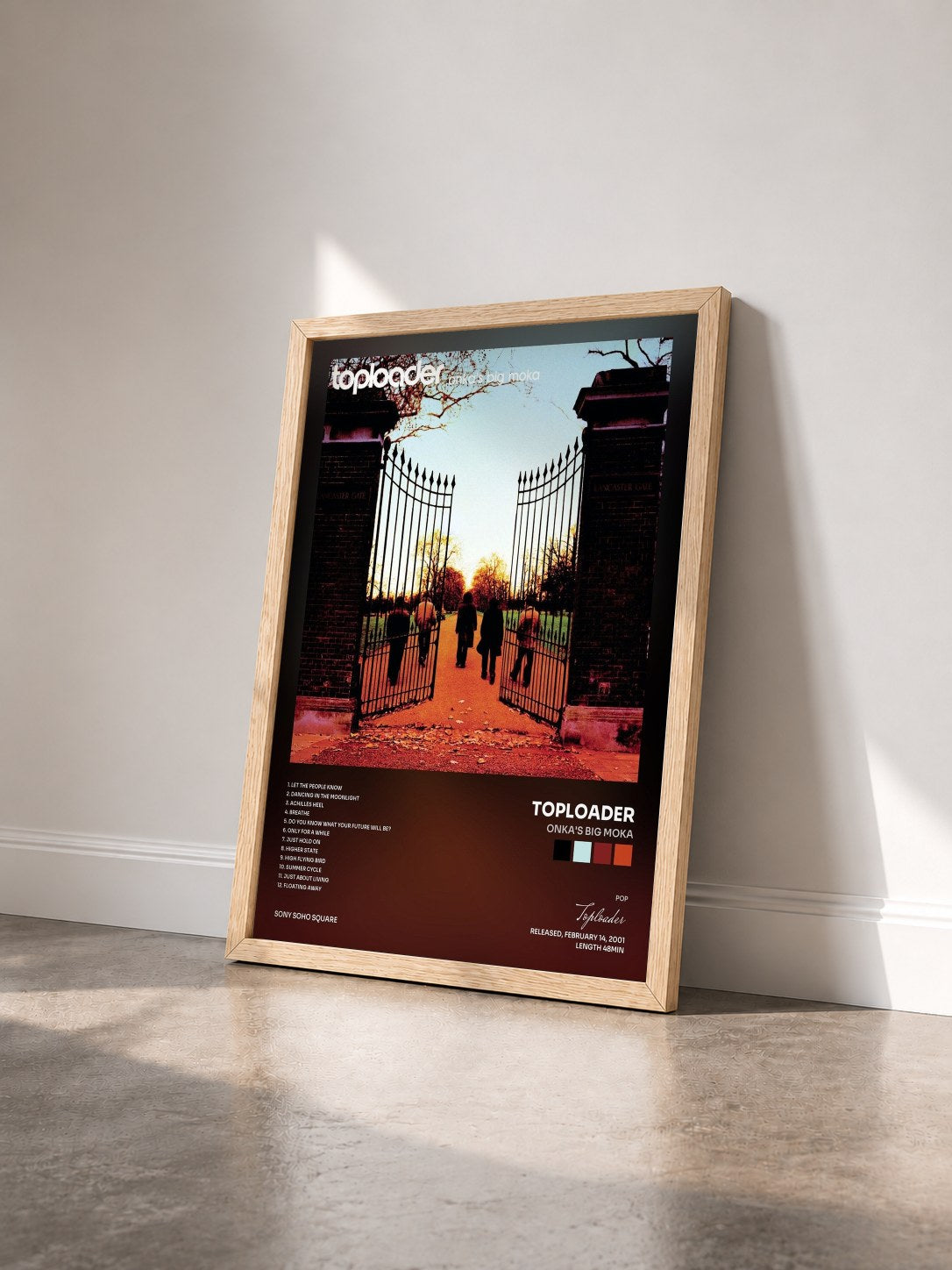 #bois Tableau de l'album Onka's Big Moka de Toploader vu de trois quarts, cadre en bois brut