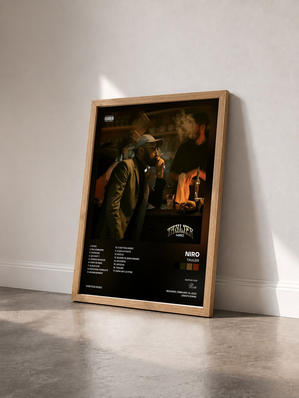 #bois Tableau de l'album Taulier de Niro vu de trois quarts, cadre en bois brut