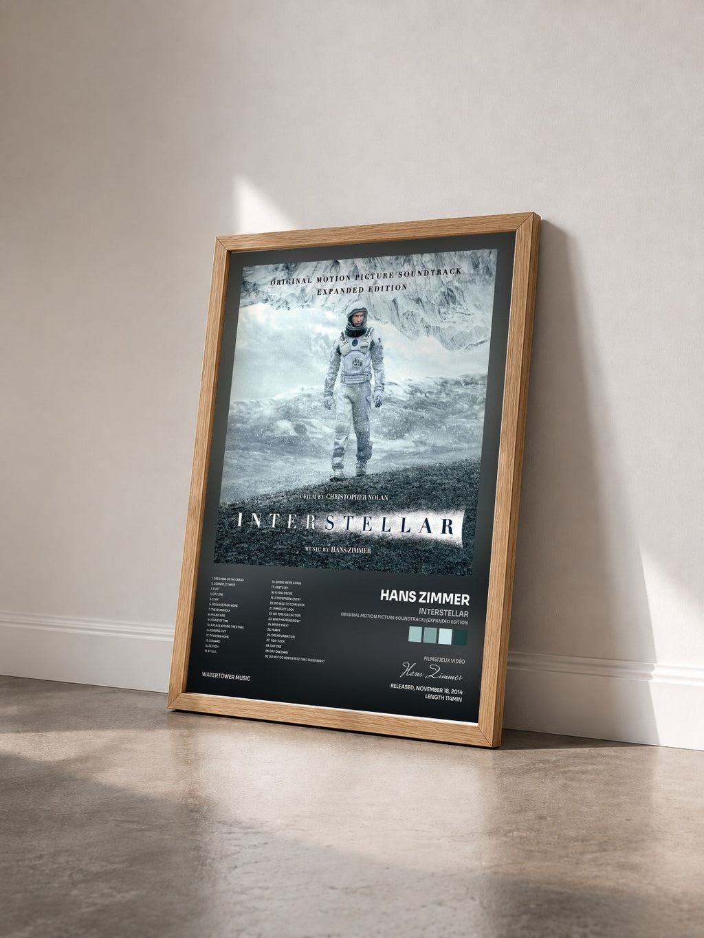 #bois Tableau de l'album Interstellar (Original Motion Picture Soundtrack) (Expanded Edition) de Hans Zimmer vu de trois quarts, cadre en bois brut