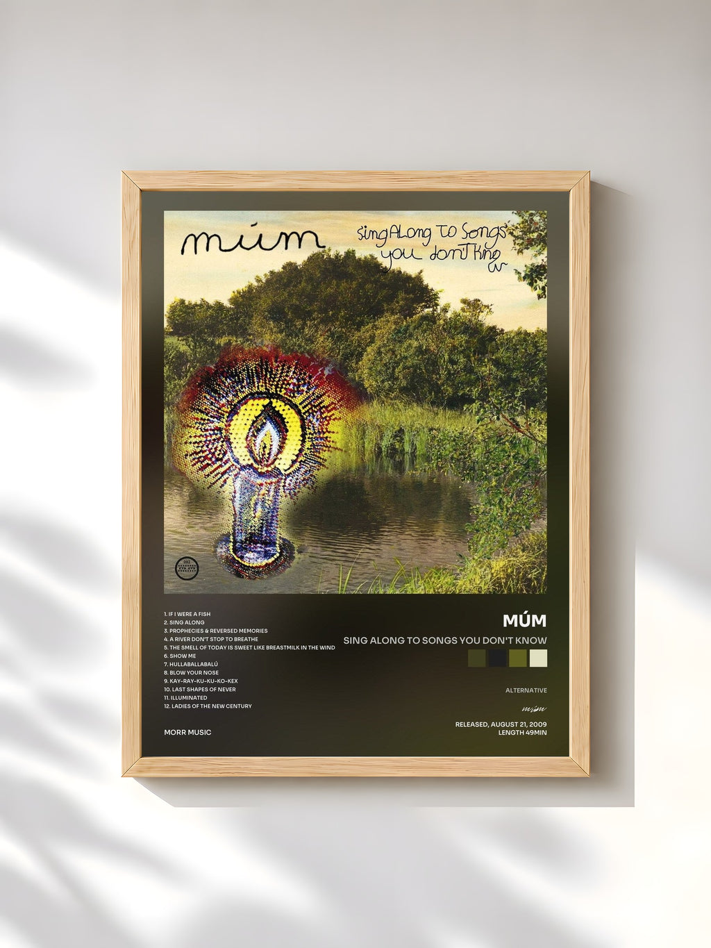 #bois Tableau de l'album Sing Along To Songs You Don't Know de múm, cadre en bois brut, imprimé et encadré en France