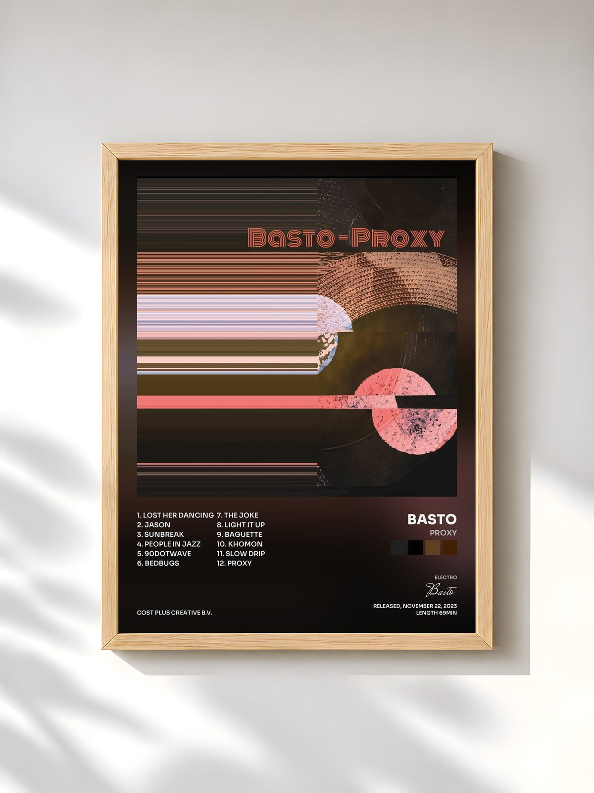 #bois Tableau de l'album Proxy de Basto, cadre en bois brut, imprimé et encadré en France