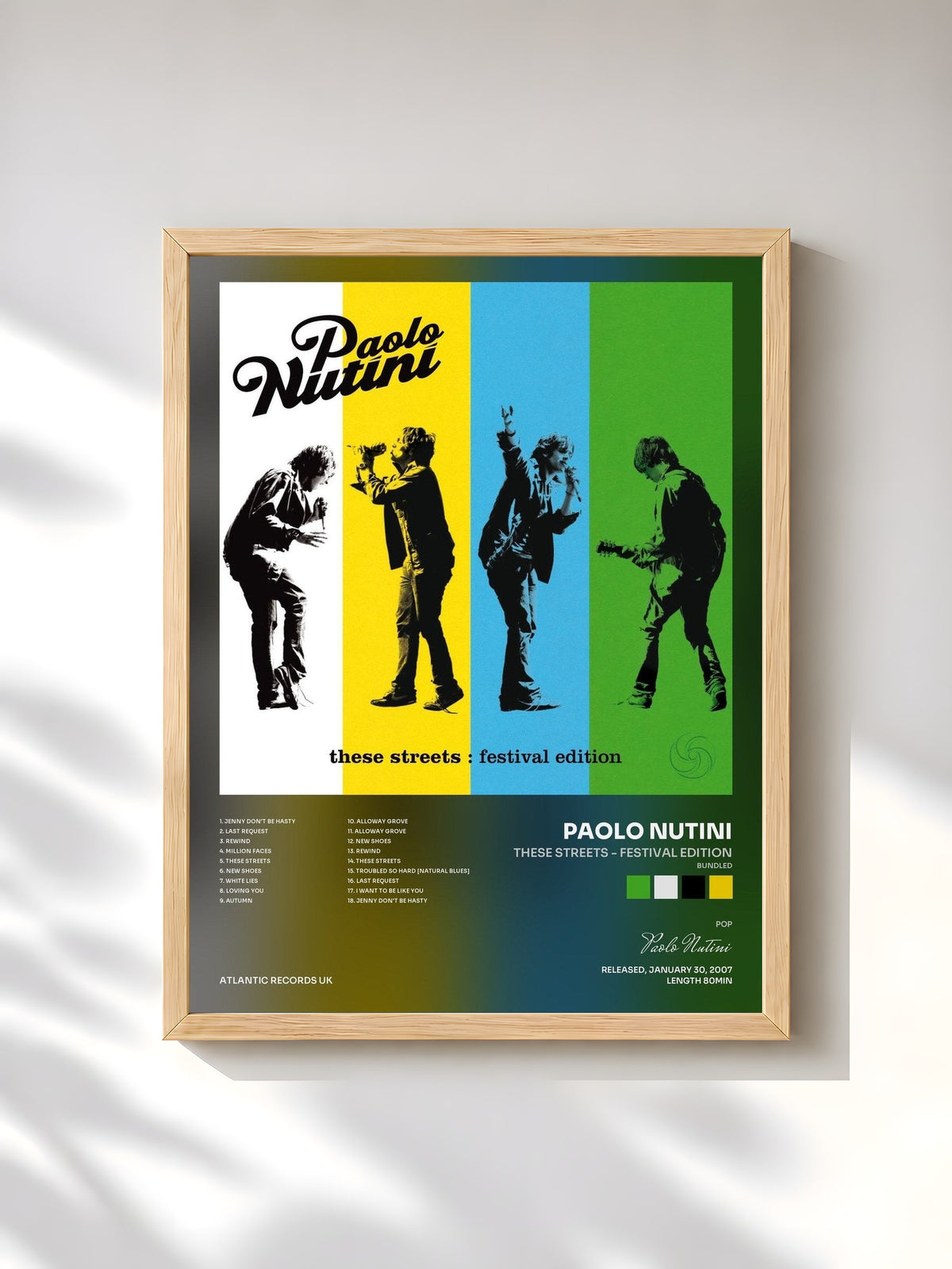 #bois Tableau de l'album These Streets - Festival Edition (Bundled) de Paolo Nutini, cadre en bois brut, imprimé et encadré en France
