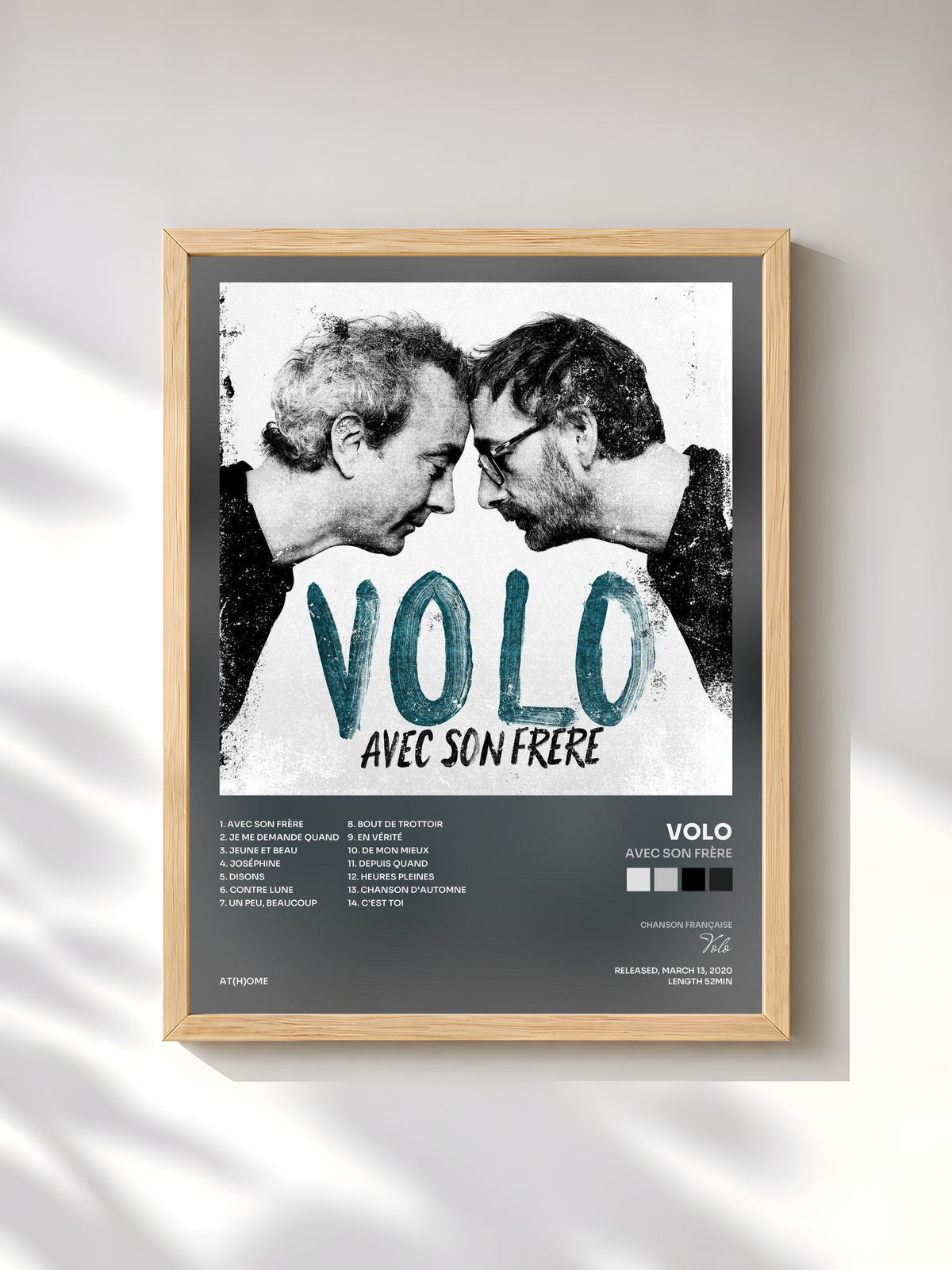 #bois Tableau de l'album Avec son frère de Volo, cadre en bois brut, imprimé et encadré en France