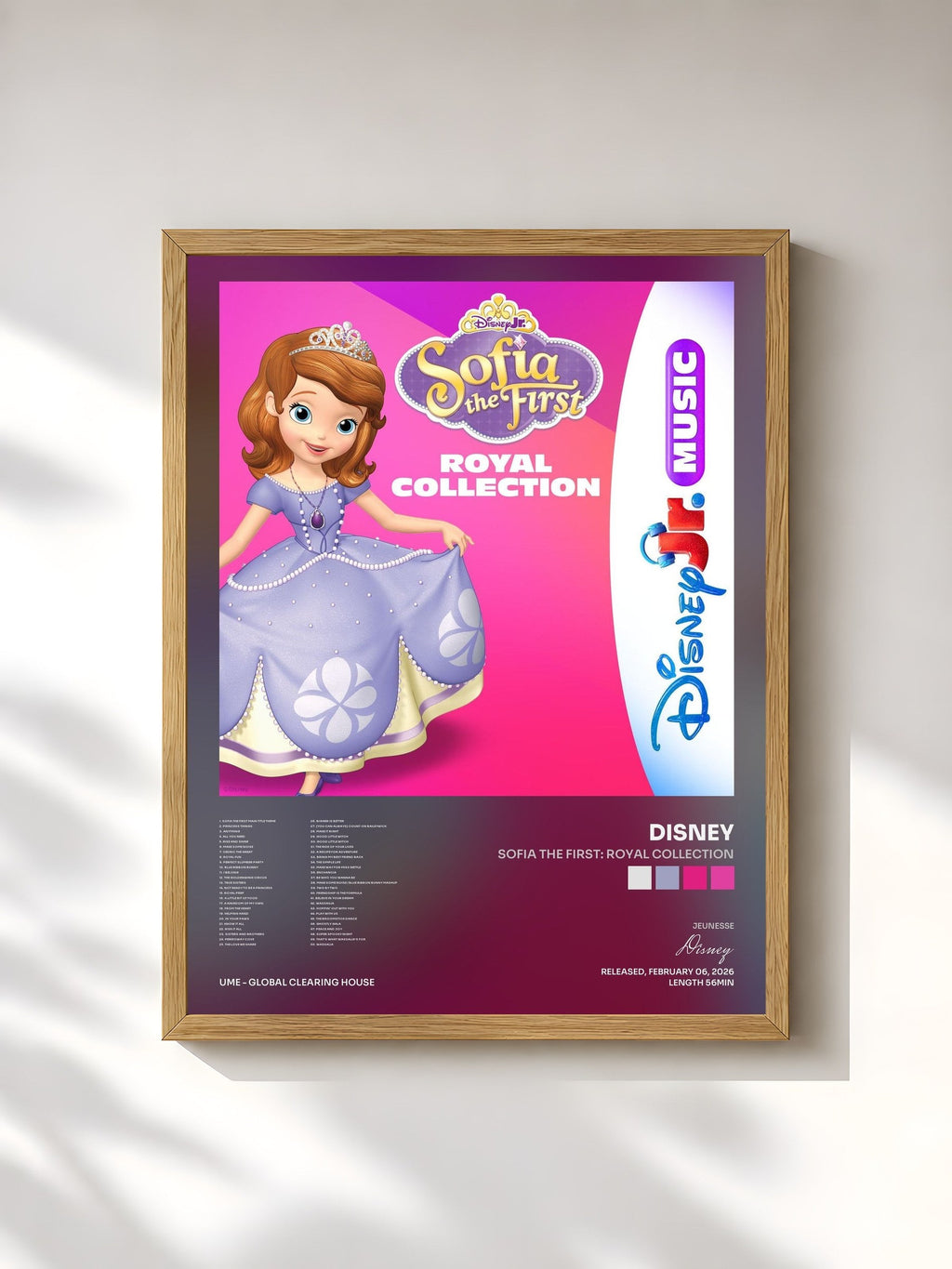 #bois Tableau de l'album Sofia The First: Royal Collection de Disney, cadre en bois brut, imprimé et encadré en France