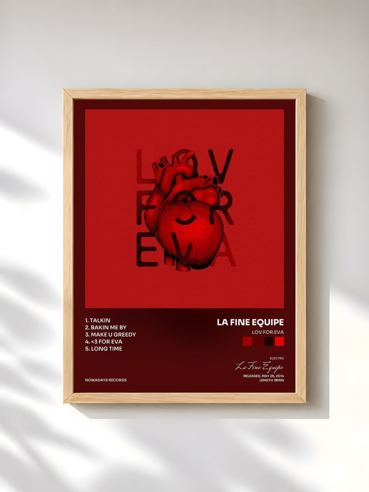 #bois Tableau de l'album Lov for Eva de La Fine Equipe, cadre en bois brut, imprimé et encadré en France