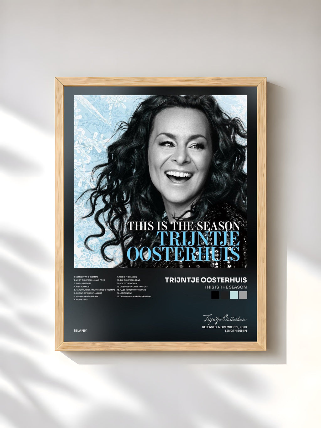 #bois Tableau de l'album This Is The Season de Trijntje Oosterhuis, cadre en bois brut, imprimé et encadré en France