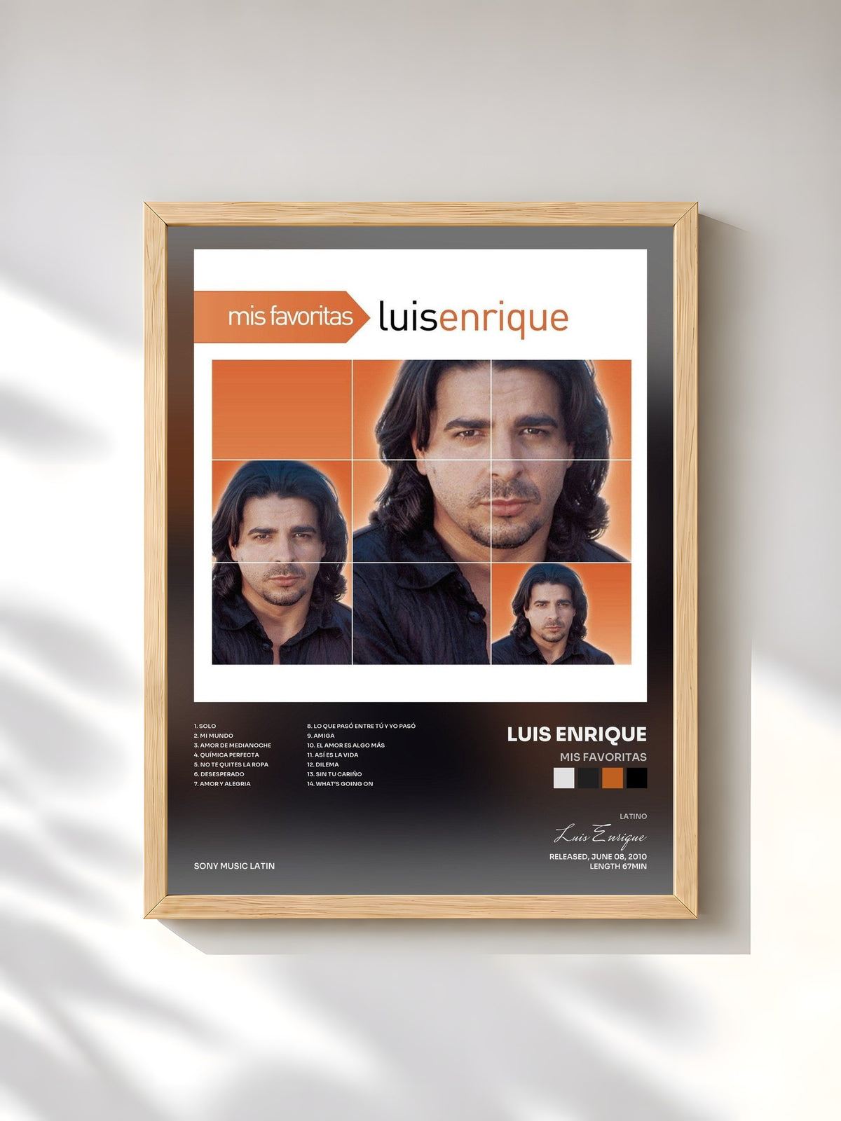 #bois Tableau de l'album Mis Favoritas de Luis Enrique, cadre en bois brut, imprimé et encadré en France