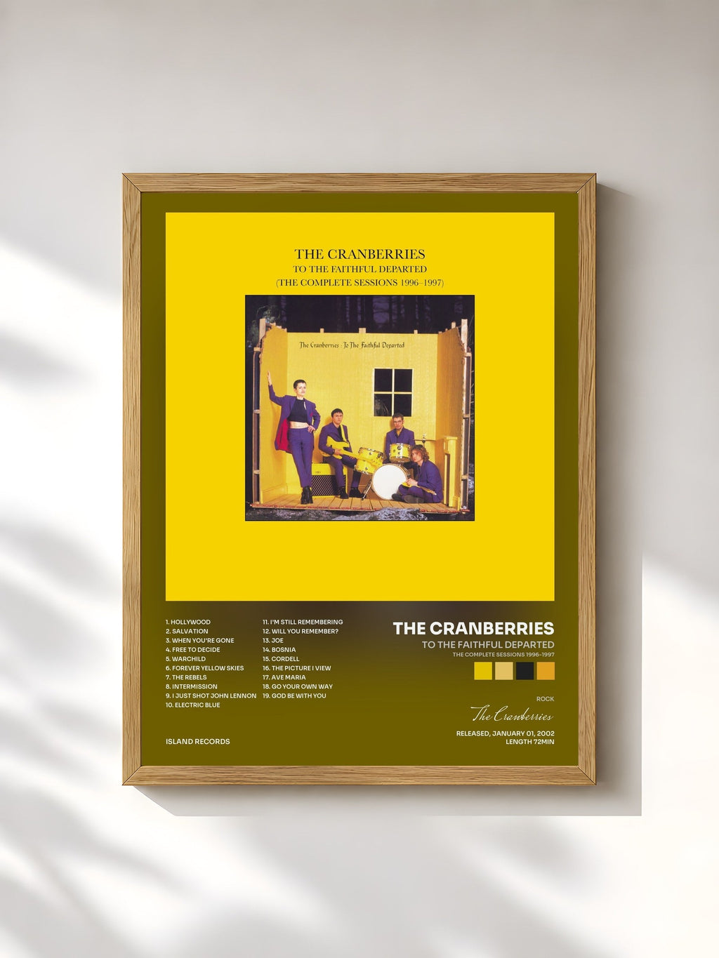 #bois Tableau de l'album To The Faithful Departed (The Complete Sessions 1996-1997) de The Cranberries, cadre en bois brut, imprimé et encadré en France