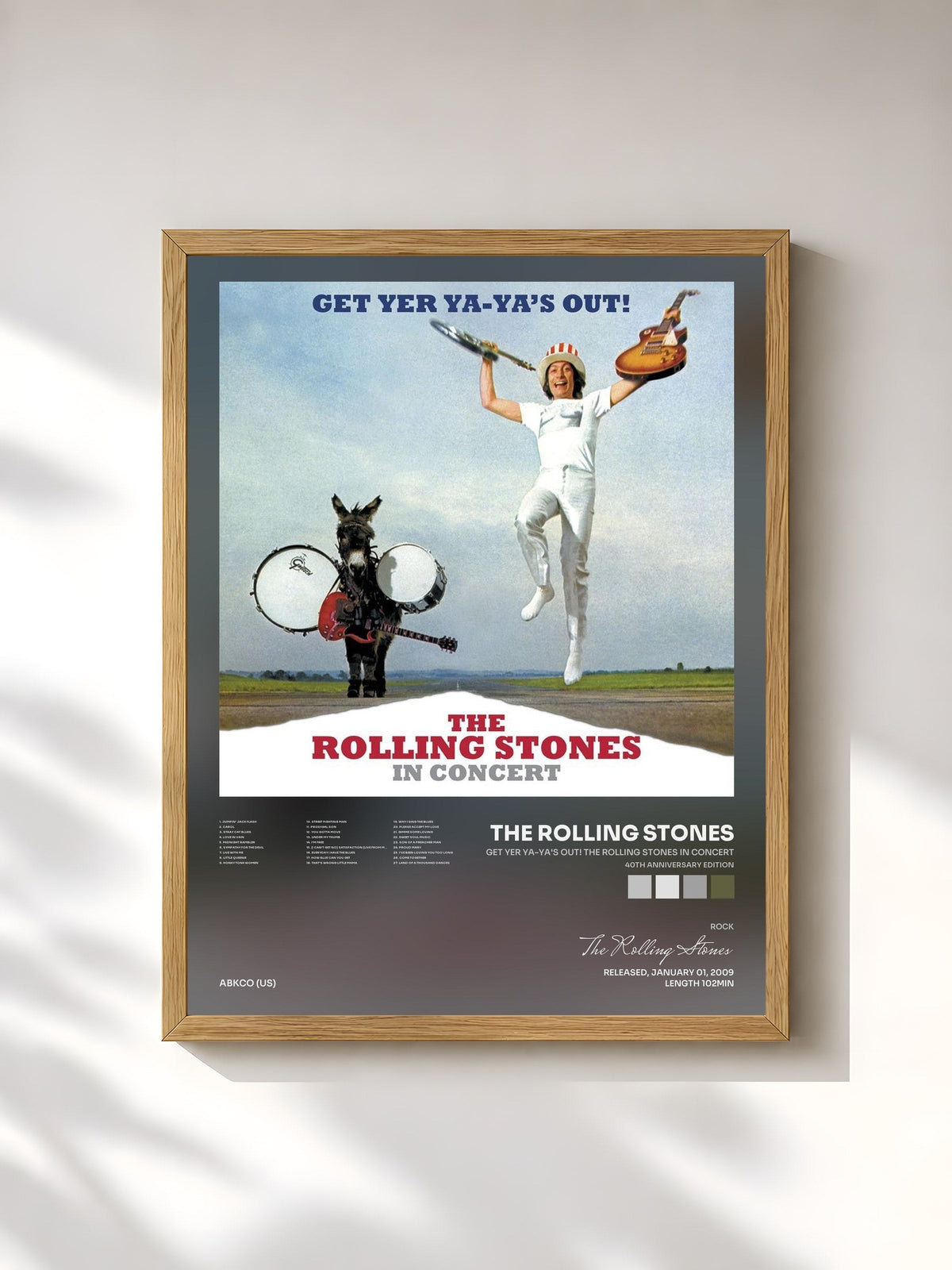 #bois Tableau de l'album Get Yer Ya-Ya's Out! The Rolling Stones In Concert (40th Anniversary Edition) de The Rolling Stones, cadre en bois brut, imprimé et encadré en France
