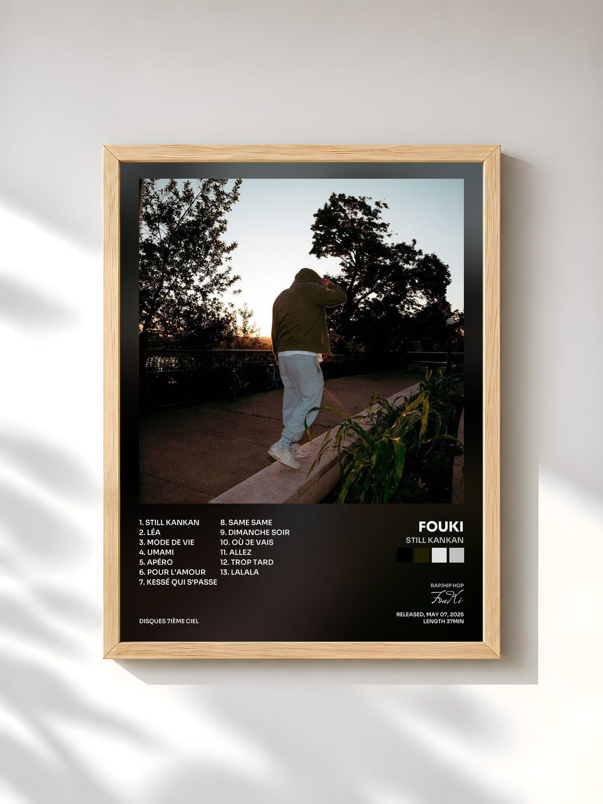 #bois Tableau de l'album Still Kankan de FouKi, cadre en bois brut, imprimé et encadré en France