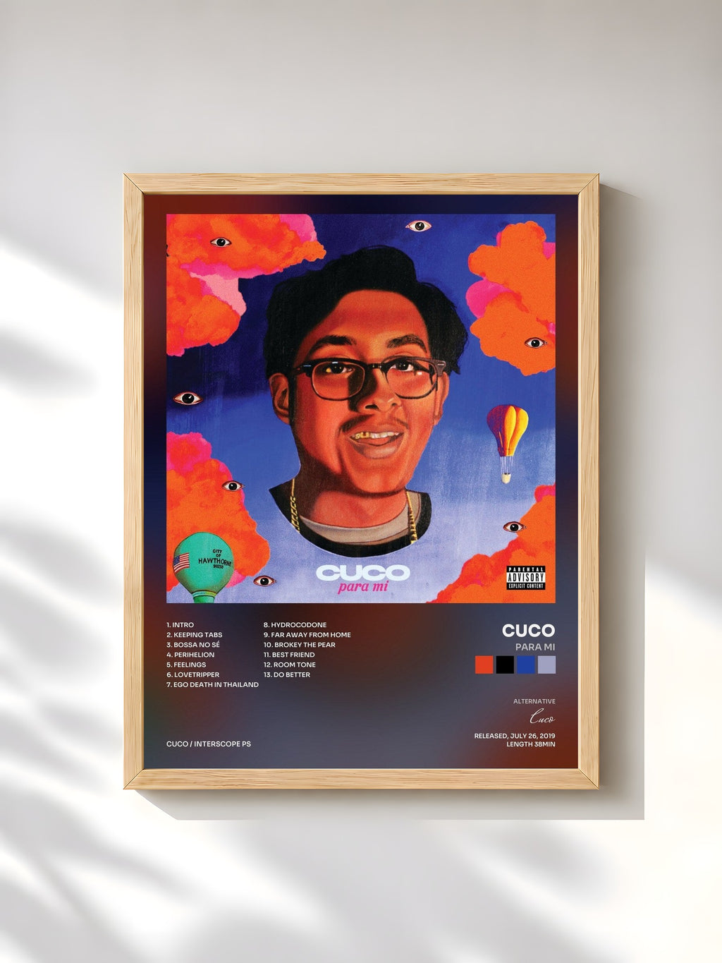 #bois Tableau de l'album Para Mi de Cuco, cadre en bois brut, imprimé et encadré en France