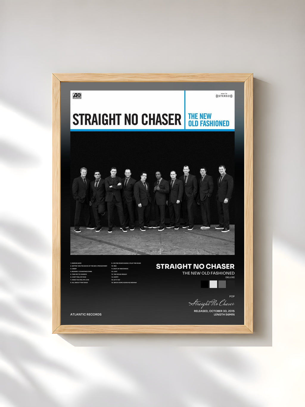 #bois Tableau de l'album The New Old Fashioned (Deluxe) de Straight No Chaser, cadre en bois brut, imprimé et encadré en France