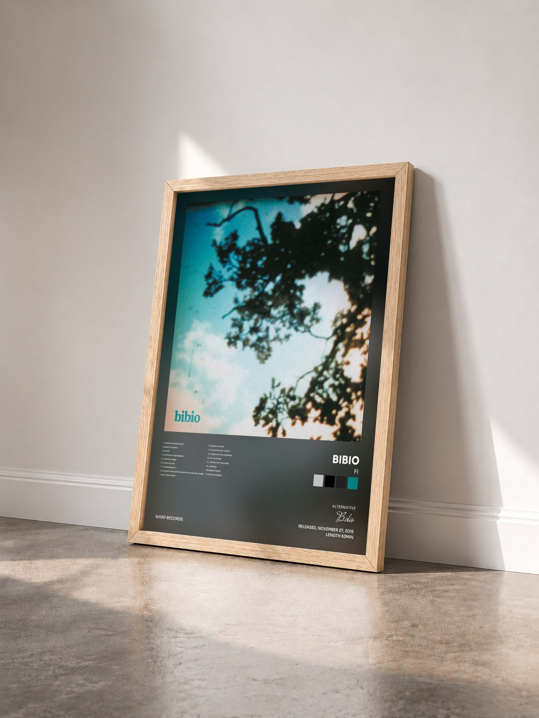 #bois Tableau de l'album Fi de Bibio vu de trois quarts, cadre en bois brut