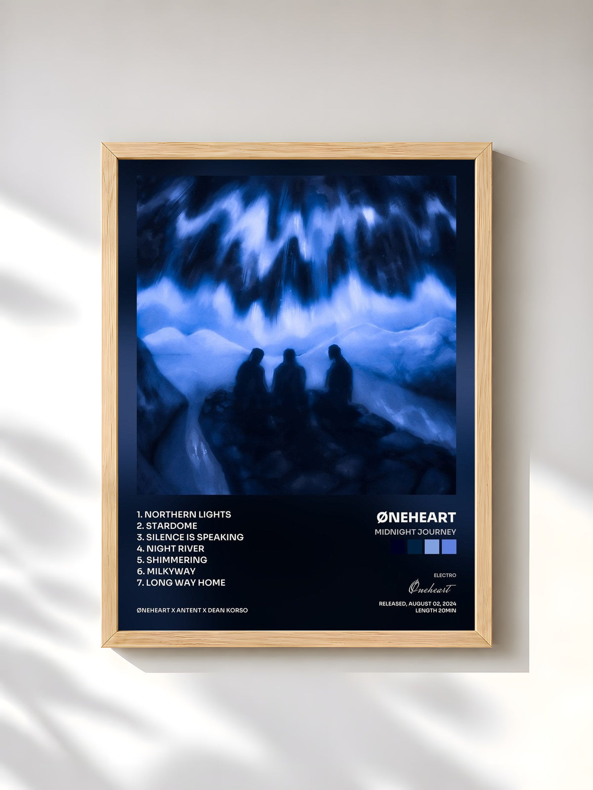 #bois Tableau de l'album Midnight Journey de Øneheart, cadre en bois brut, imprimé et encadré en France