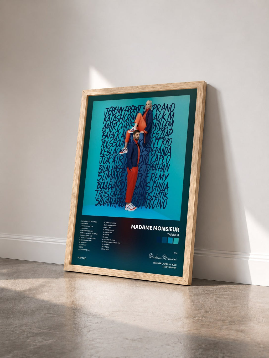 #bois Tableau de l'album Tandem de Madame Monsieur vu de trois quarts, cadre en bois brut