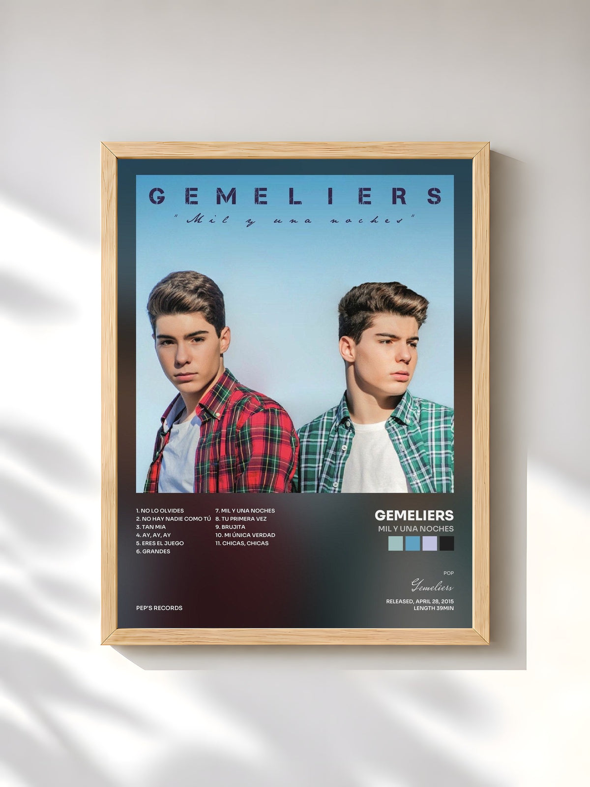 #bois Tableau de l'album Mil y una Noches de Gemeliers, cadre en bois brut, imprimé et encadré en France
