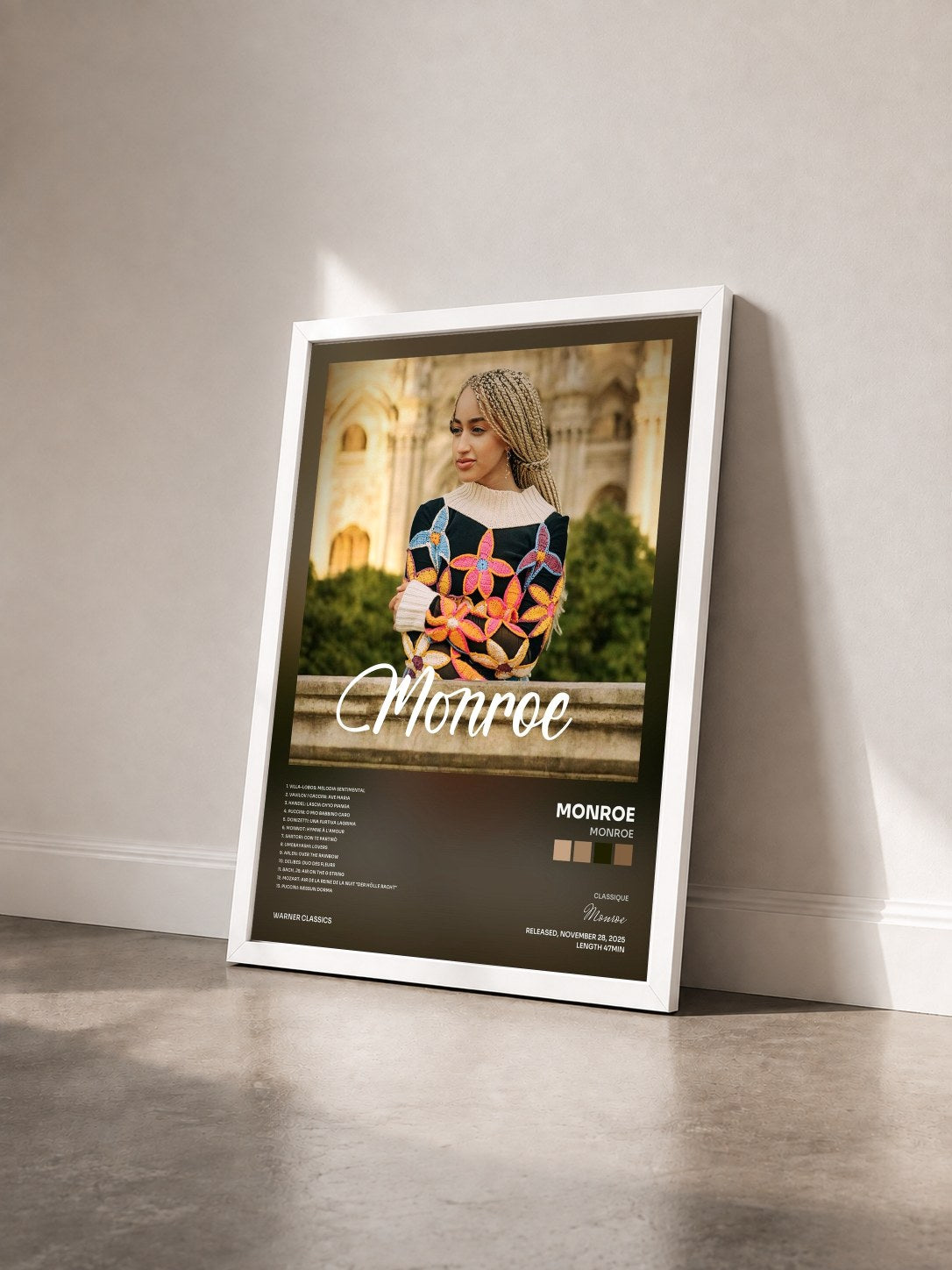 #blanc Tableau de l'album Monroe de Monroe vu de trois quarts, cadre blanc