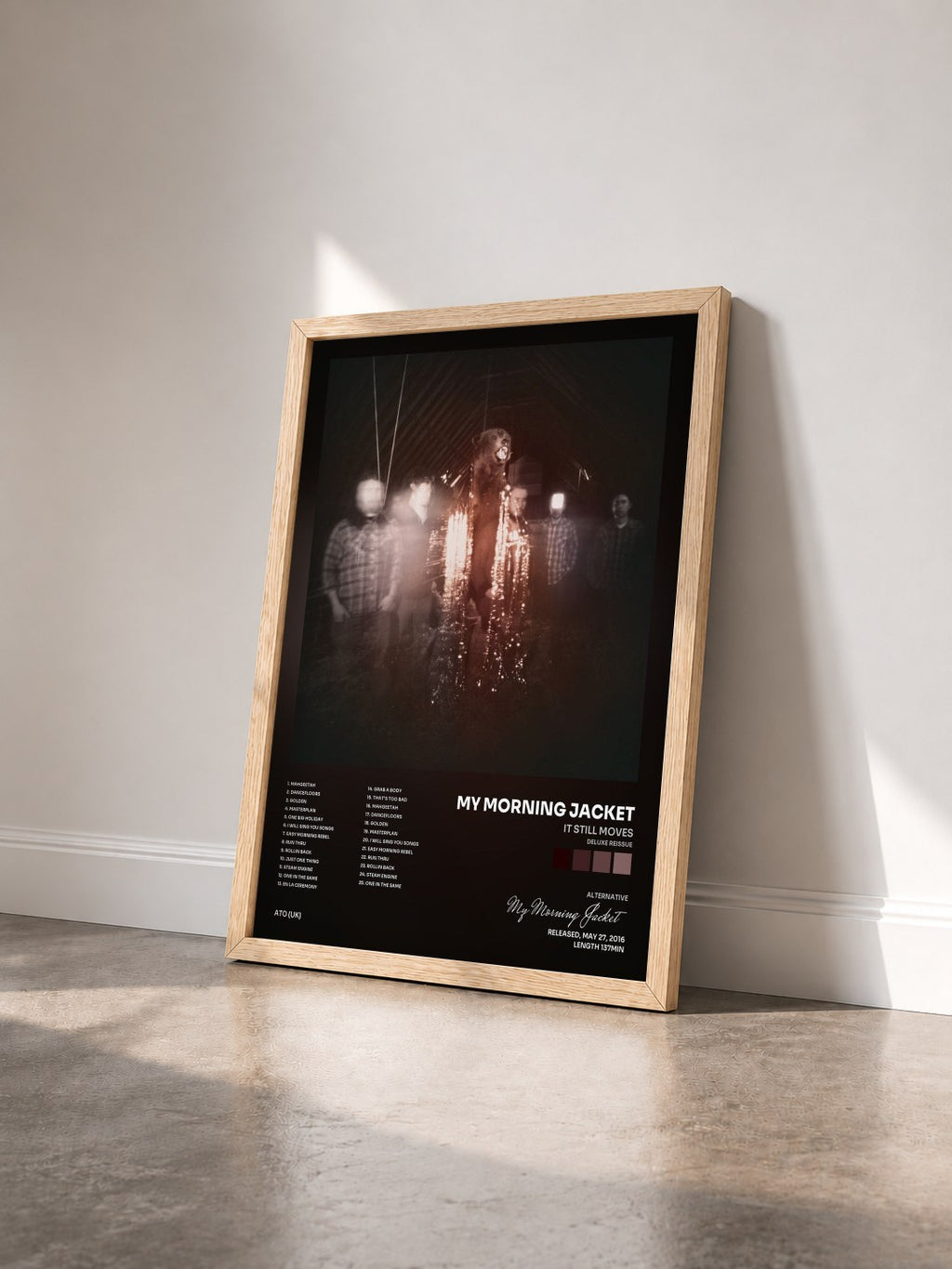 #bois Tableau de l'album It Still Moves (Deluxe Reissue) de My Morning Jacket vu de trois quarts, cadre en bois brut