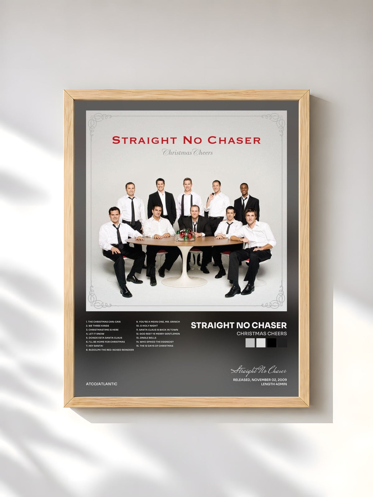 #bois Tableau de l'album Christmas Cheers de Straight No Chaser, cadre en bois brut, imprimé et encadré en France