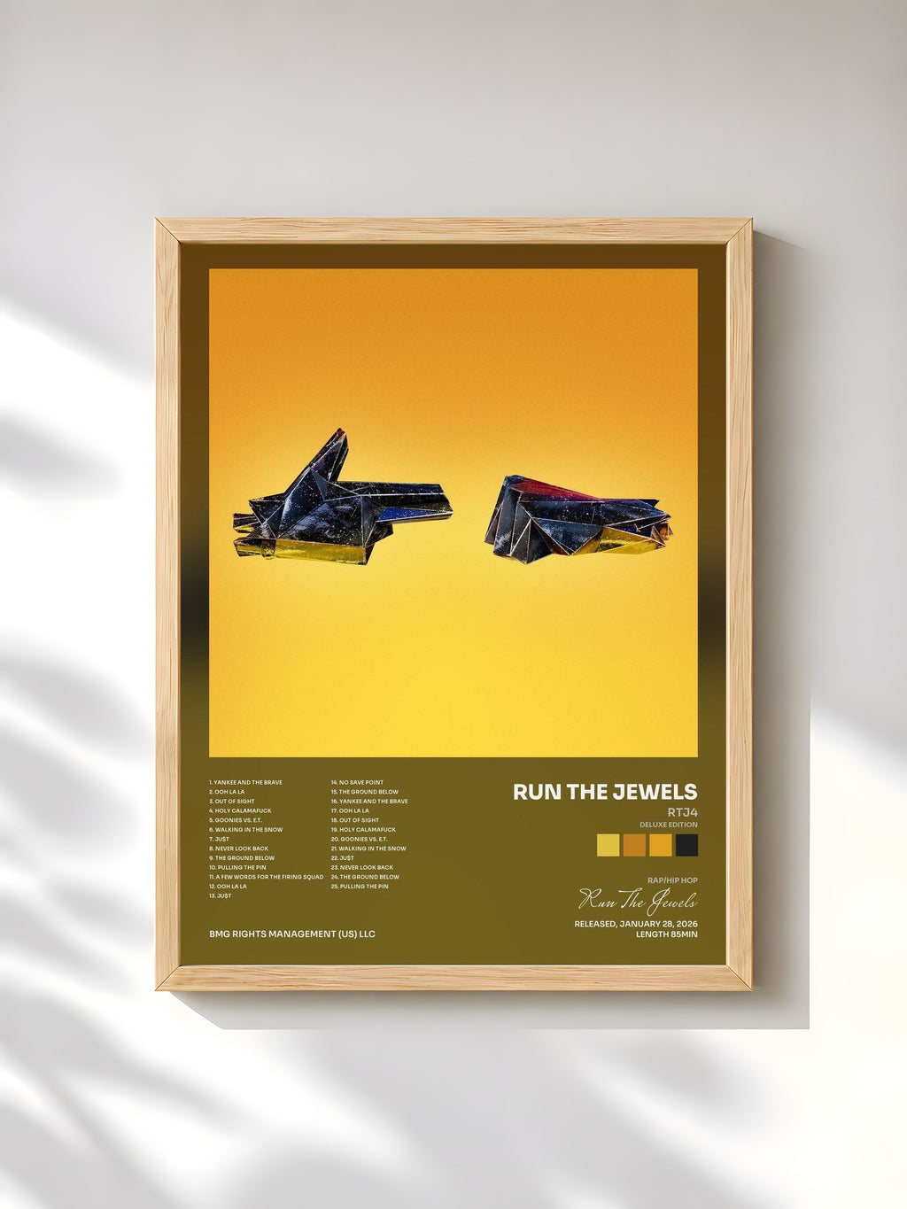 #bois Tableau de l'album RTJ4 (Deluxe Edition) de Run The Jewels, cadre en bois brut, imprimé et encadré en France