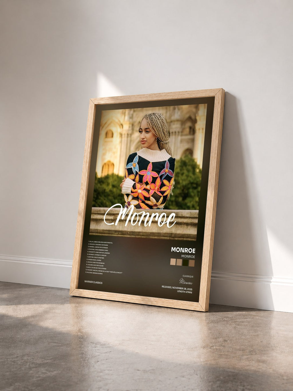 #bois Tableau de l'album Monroe de Monroe vu de trois quarts, cadre en bois brut