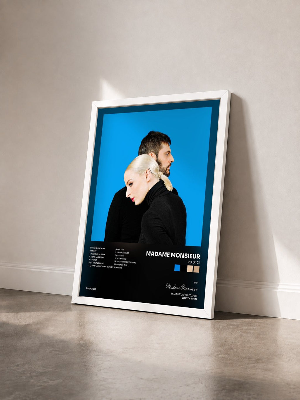 #blanc Tableau de l'album Vu d'ici de Madame Monsieur vu de trois quarts, cadre blanc