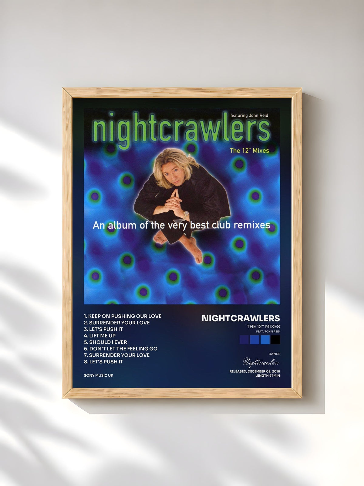 #bois Tableau de l'album The 12" Mixes (feat. John Reid) de Nightcrawlers, cadre en bois brut, imprimé et encadré en France
