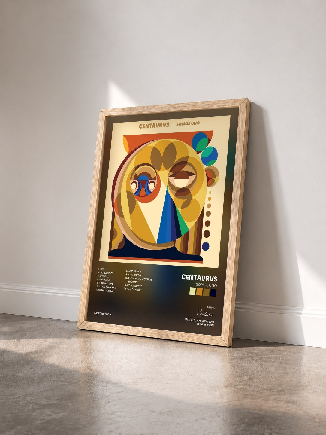 #bois Tableau de l'album Somos Uno de Centavrvs vu de trois quarts, cadre en bois brut