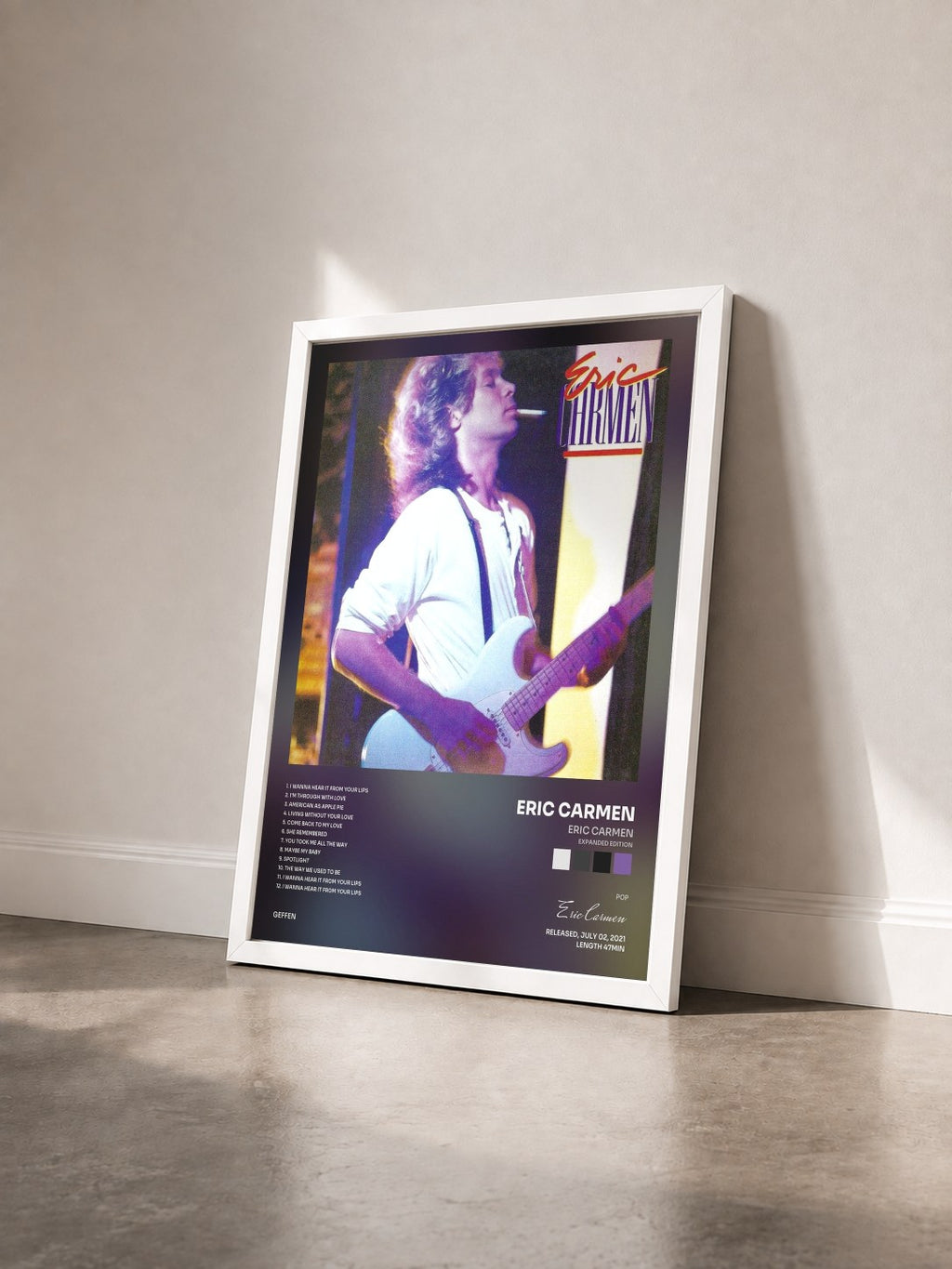 #blanc Tableau de l'album Eric Carmen (Expanded Edition) de Eric Carmen vu de trois quarts, cadre blanc