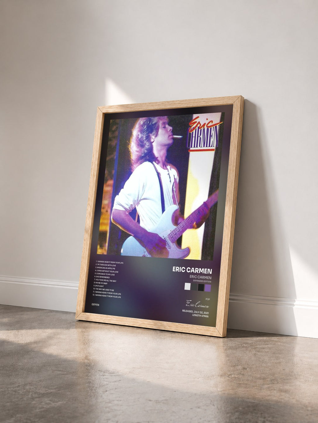 #bois Tableau de l'album Eric Carmen (Expanded Edition) de Eric Carmen vu de trois quarts, cadre en bois brut