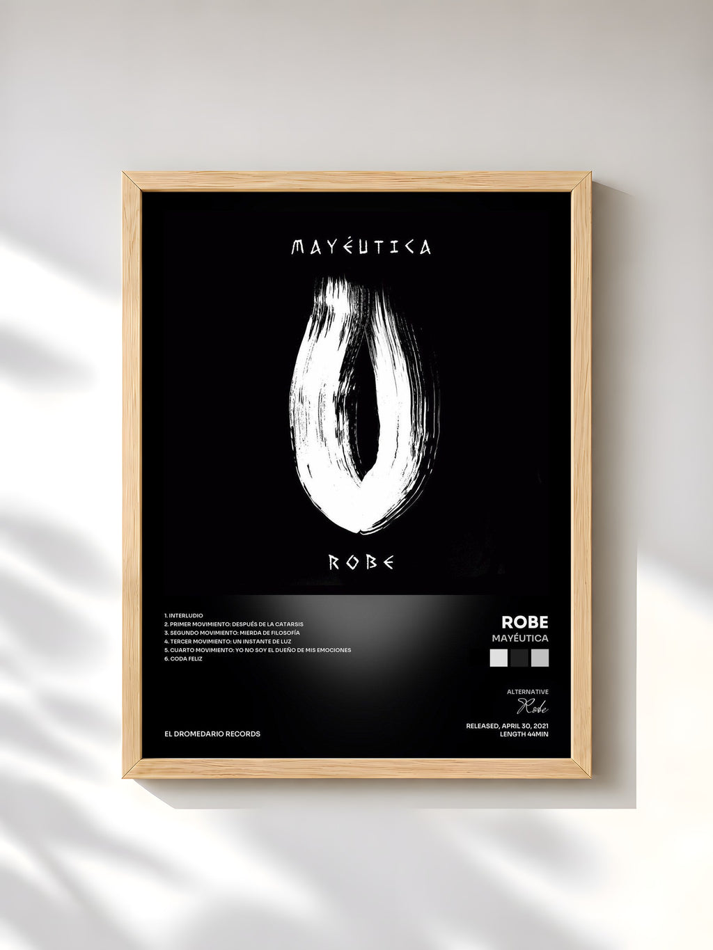 #bois Tableau de l'album Mayéutica de Robe, cadre en bois brut, imprimé et encadré en France