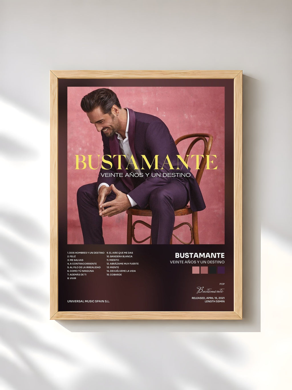 #bois Tableau de l'album Veinte Años Y Un Destino de Bustamante, cadre en bois brut, imprimé et encadré en France