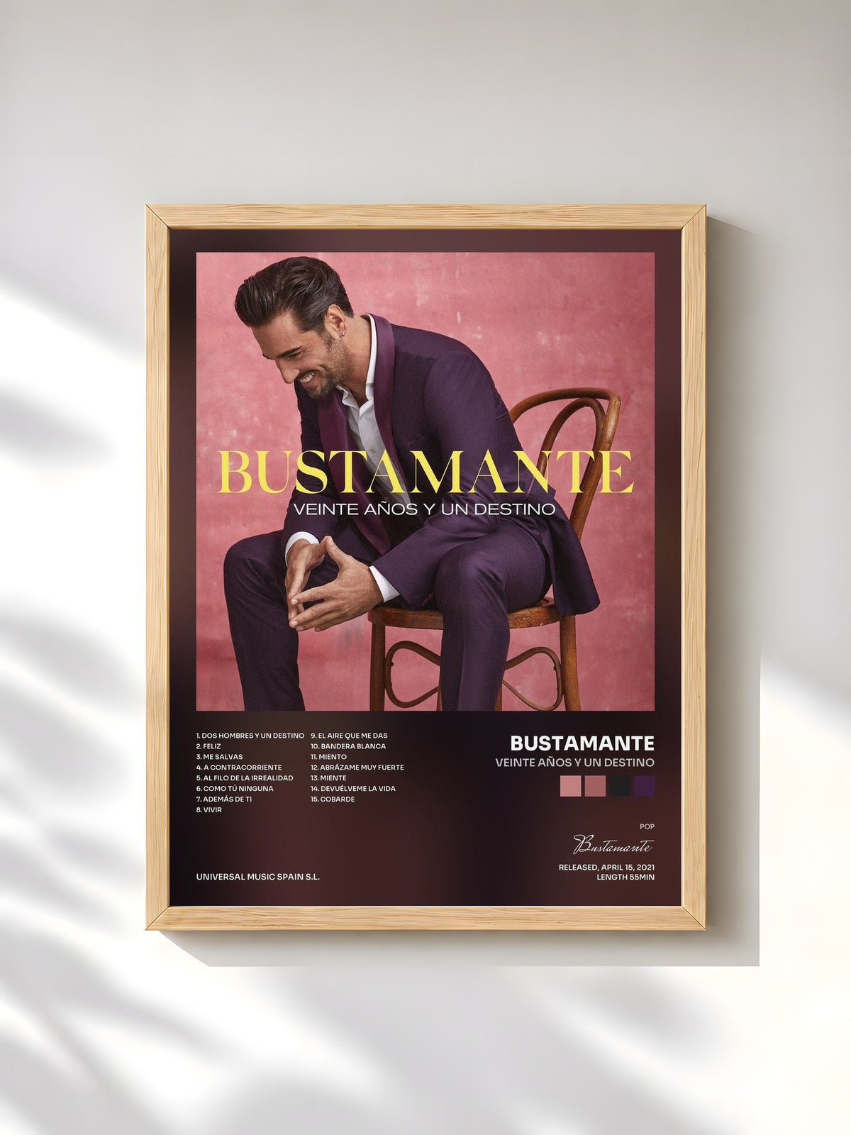 #bois Tableau de l'album Veinte Años Y Un Destino de Bustamante, cadre en bois brut, imprimé et encadré en France