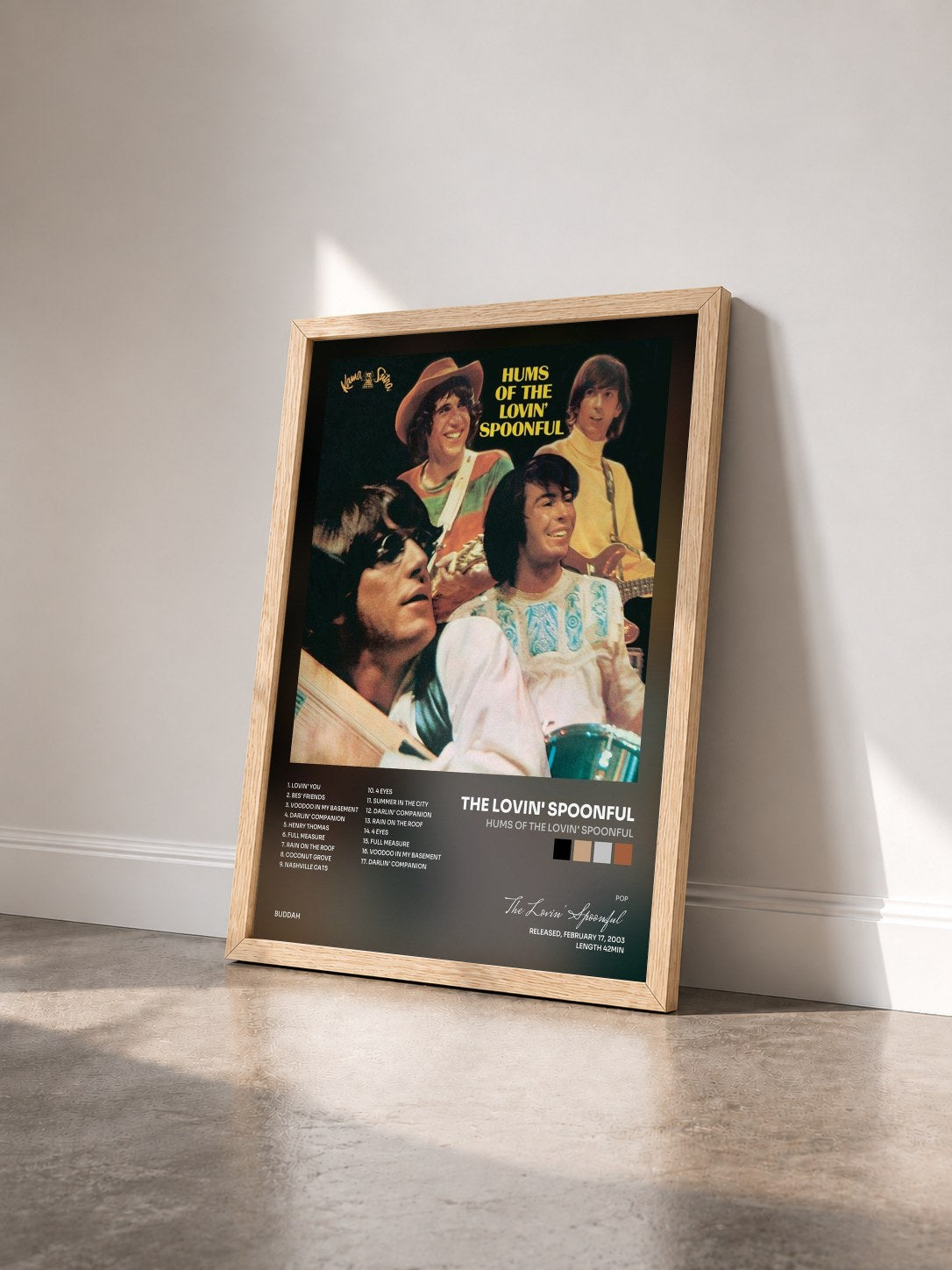 #bois Tableau de l'album Hums Of The Lovin' Spoonful de The Lovin' Spoonful vu de trois quarts, cadre en bois brut