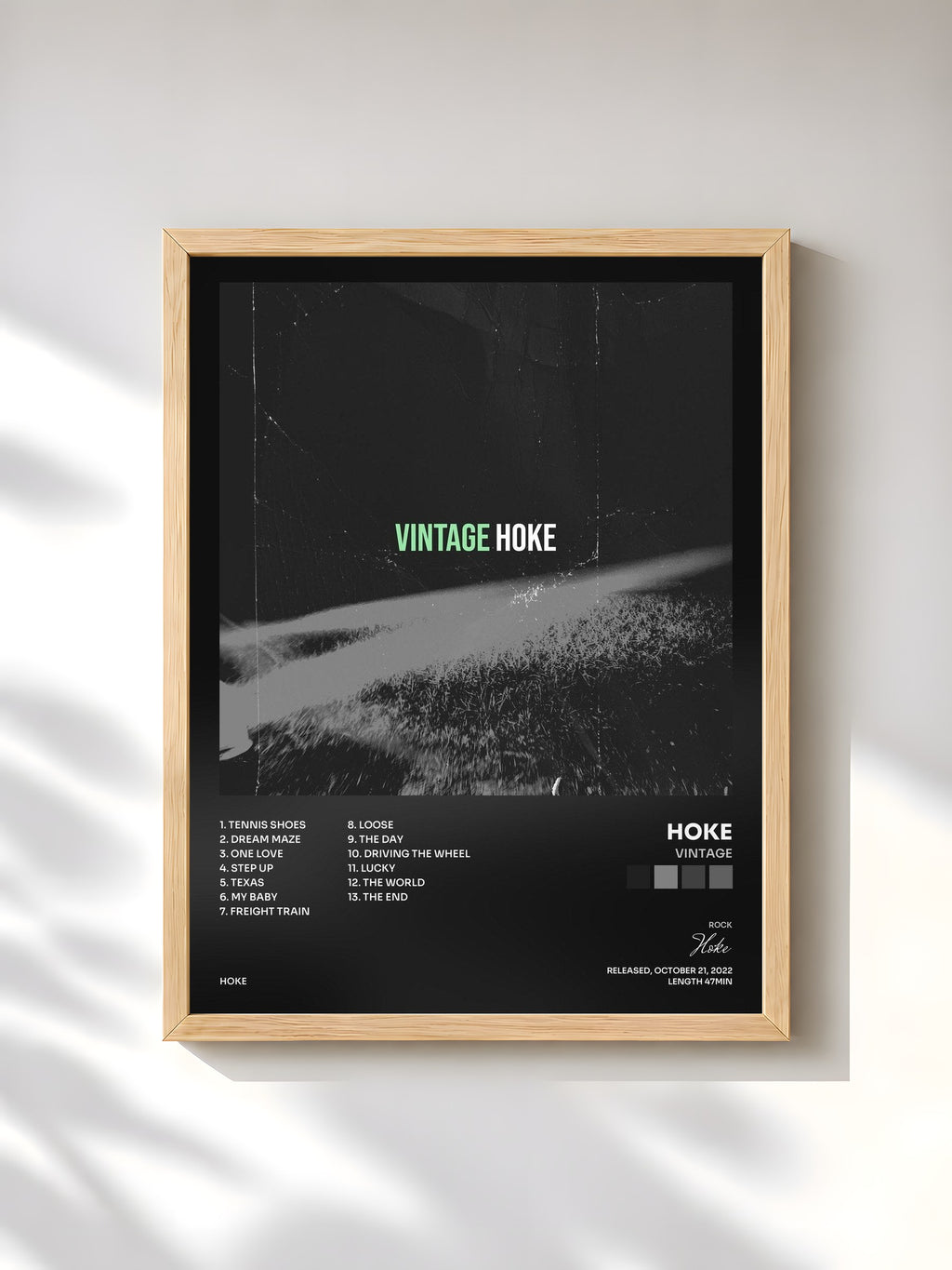 #bois Tableau de l'album Vintage de Hoke, cadre en bois brut, imprimé et encadré en France