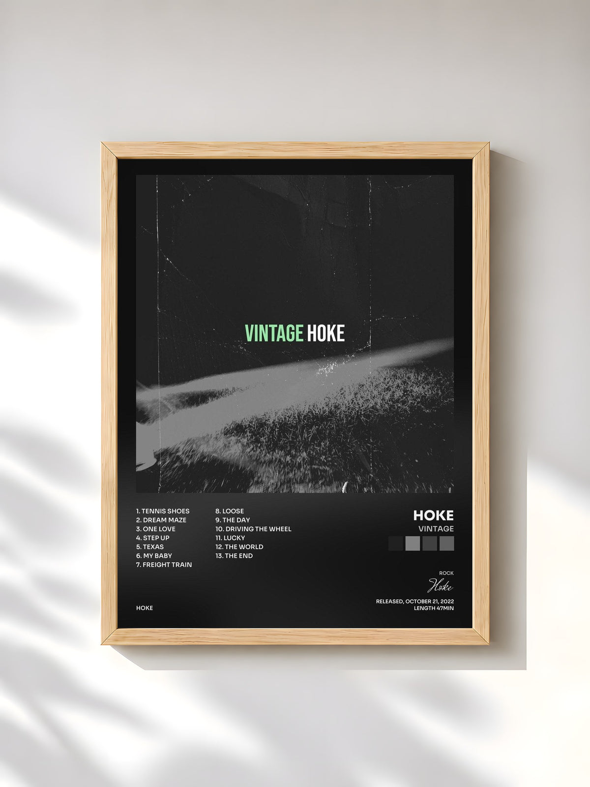 #bois Tableau de l'album Vintage de Hoke, cadre en bois brut, imprimé et encadré en France