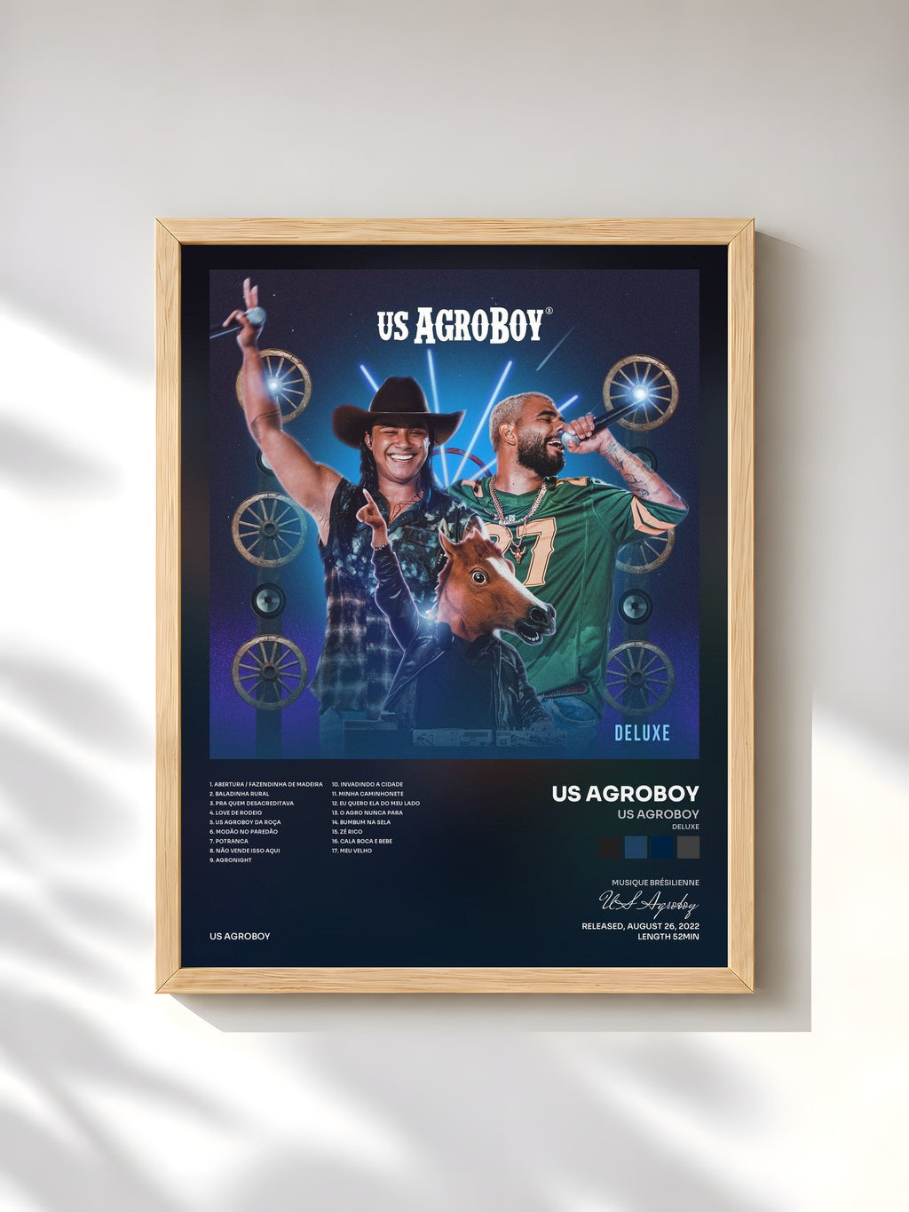 #bois Tableau de l'album Us Agroboy (Deluxe) de US Agroboy, cadre en bois brut, imprimé et encadré en France
