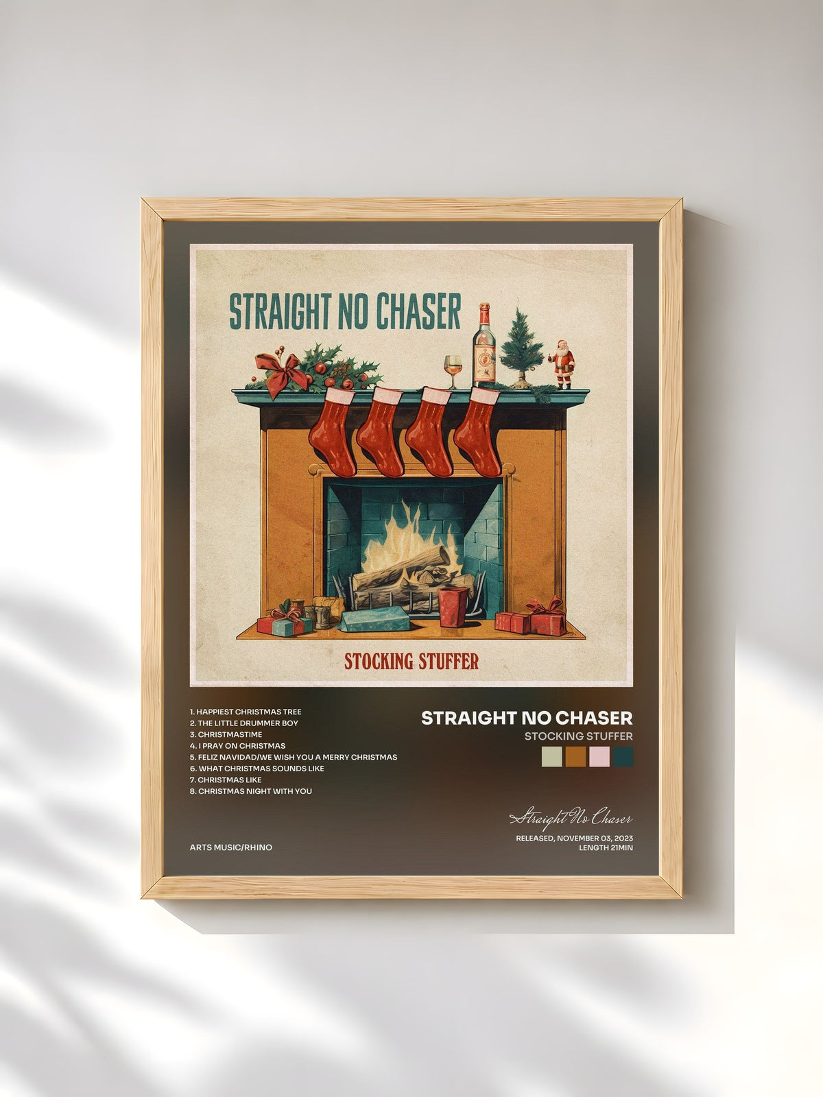 #bois Tableau de l'album Stocking Stuffer de Straight No Chaser, cadre en bois brut, imprimé et encadré en France