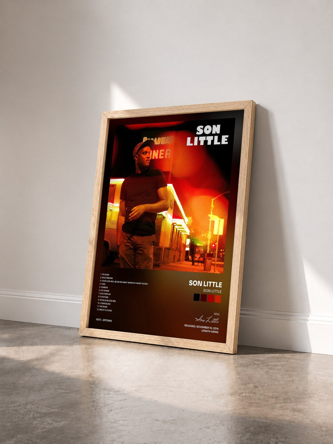 #bois Tableau de l'album Son Little de Son Little vu de trois quarts, cadre en bois brut