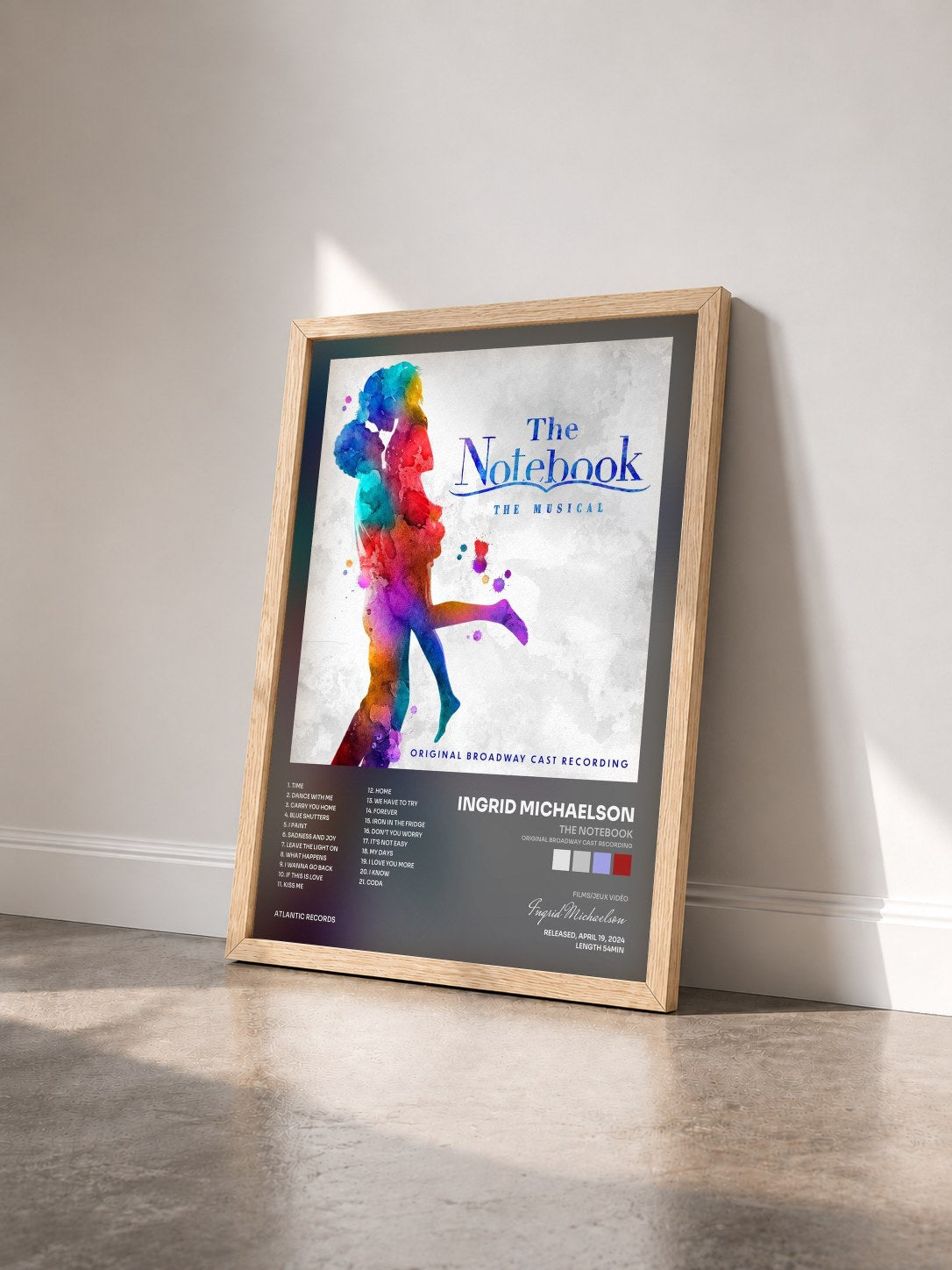#bois Tableau de l'album The Notebook (Original Broadway Cast Recording) de Ingrid Michaelson vu de trois quarts, cadre en bois brut