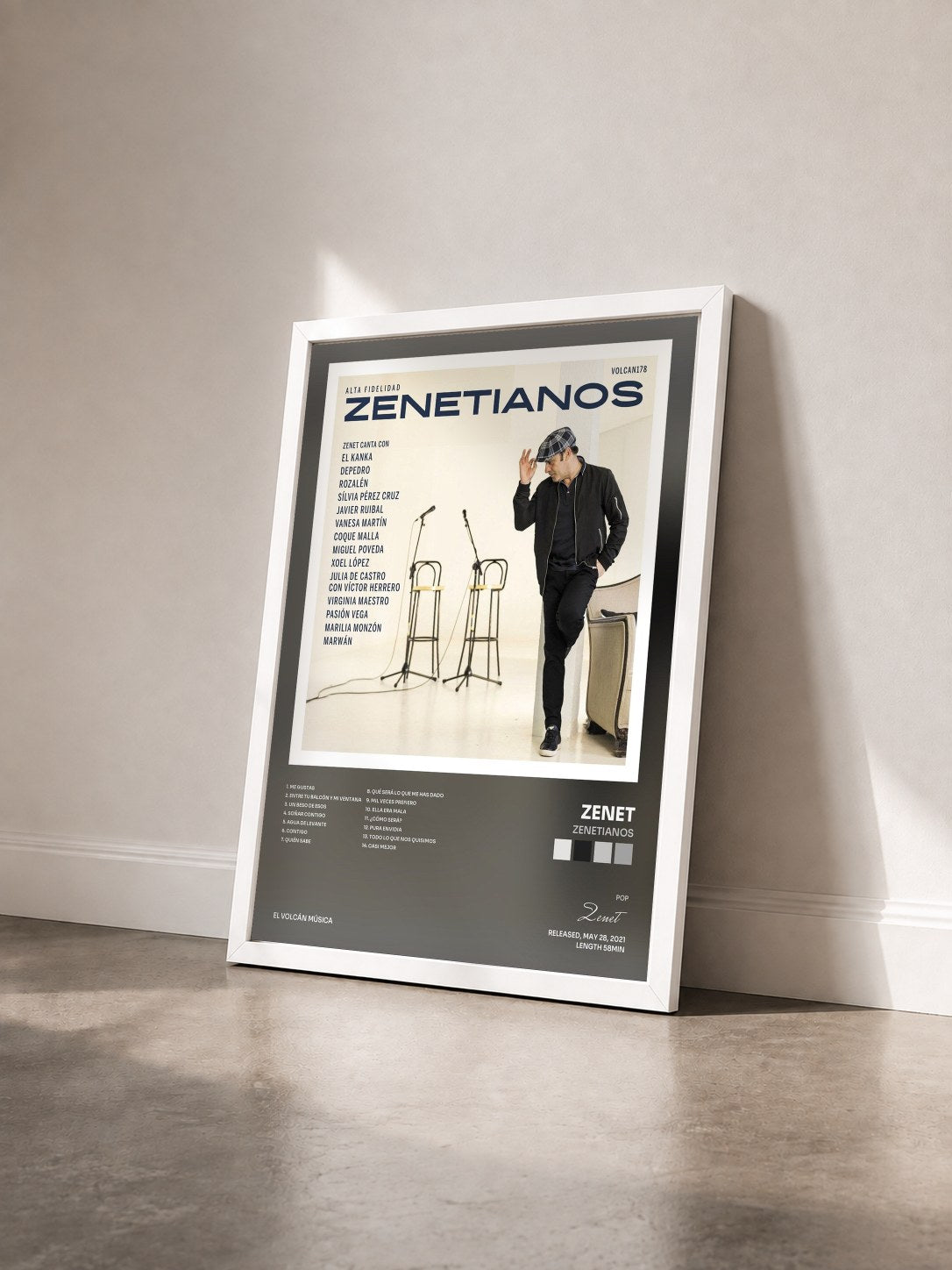 #blanc Tableau de l'album Zenetianos de Zenet vu de trois quarts, cadre blanc