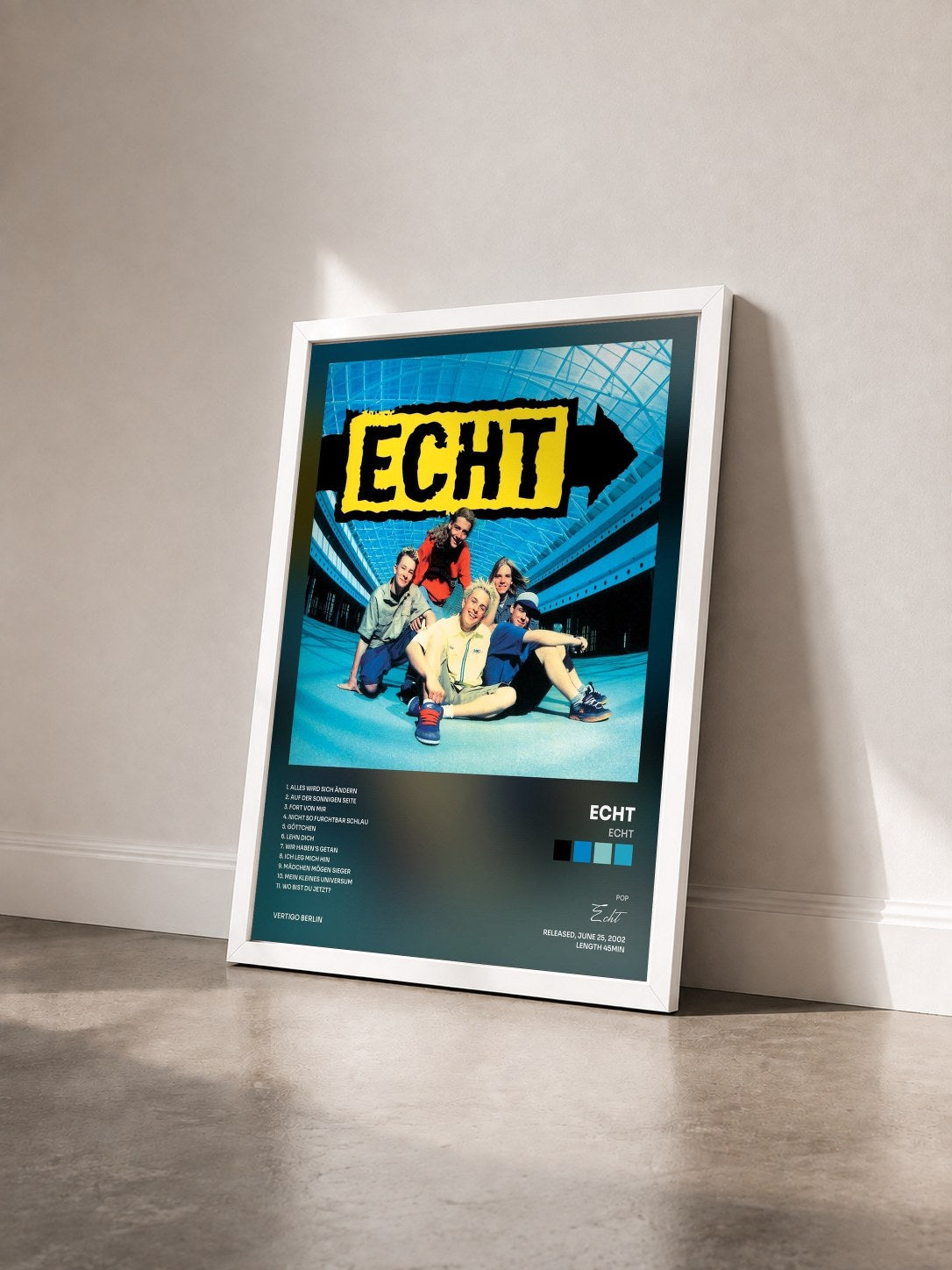 #blanc Tableau de l'album Echt de Echt vu de trois quarts, cadre blanc