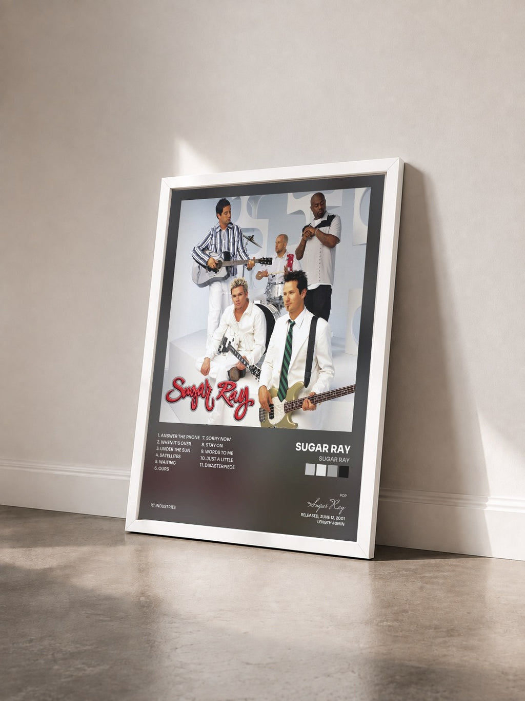 #blanc Tableau de l'album Sugar Ray de Sugar Ray vu de trois quarts, cadre blanc