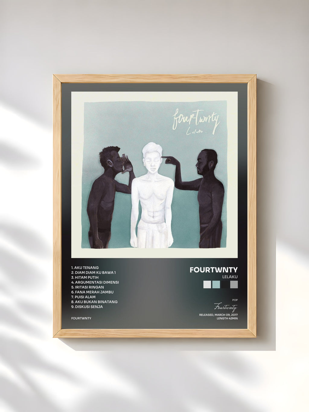 #bois Tableau de l'album Lelaku de Fourtwnty, cadre en bois brut, imprimé et encadré en France