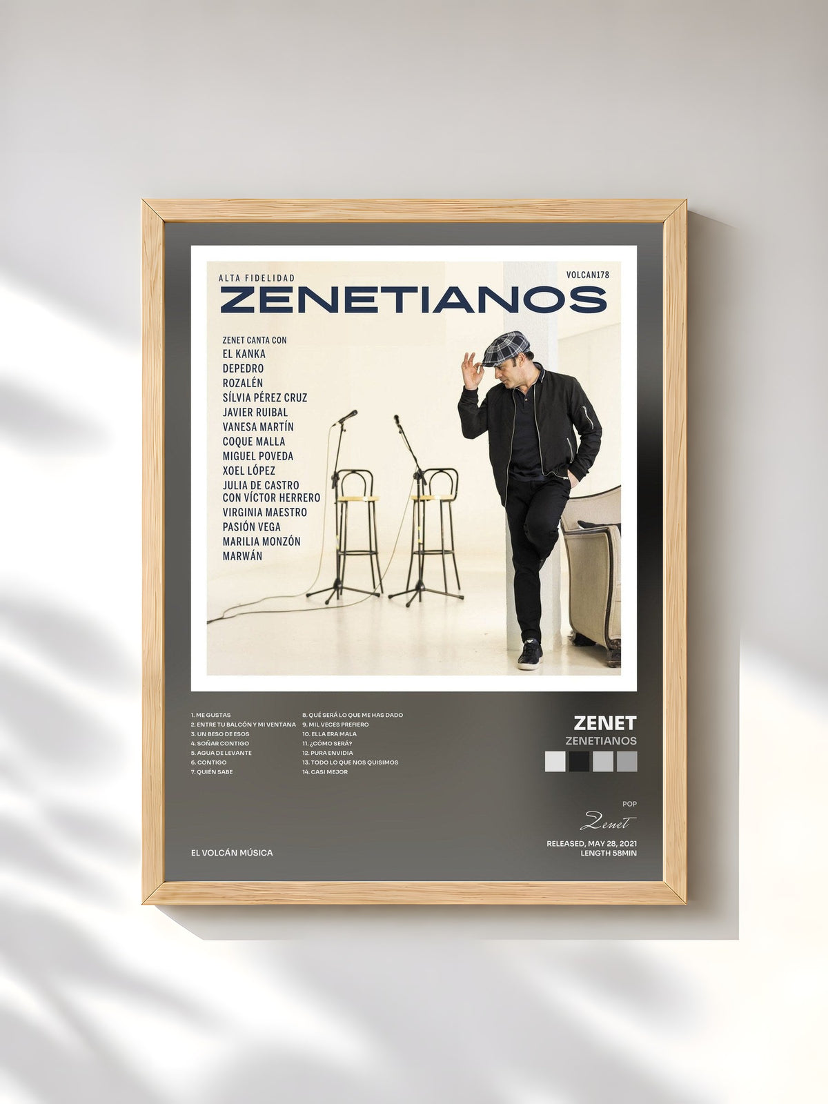 #bois Tableau de l'album Zenetianos de Zenet, cadre en bois brut, imprimé et encadré en France