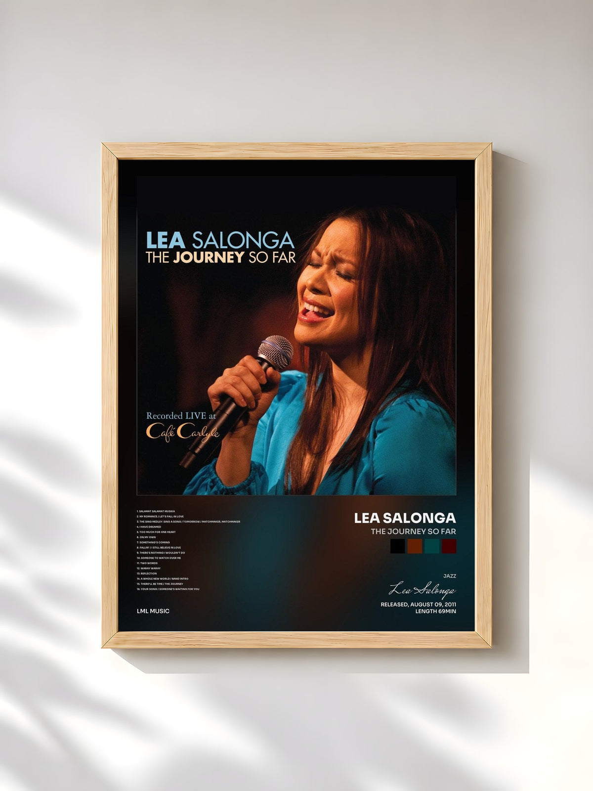 #bois Tableau de l'album The Journey so Far de Lea Salonga, cadre en bois brut, imprimé et encadré en France