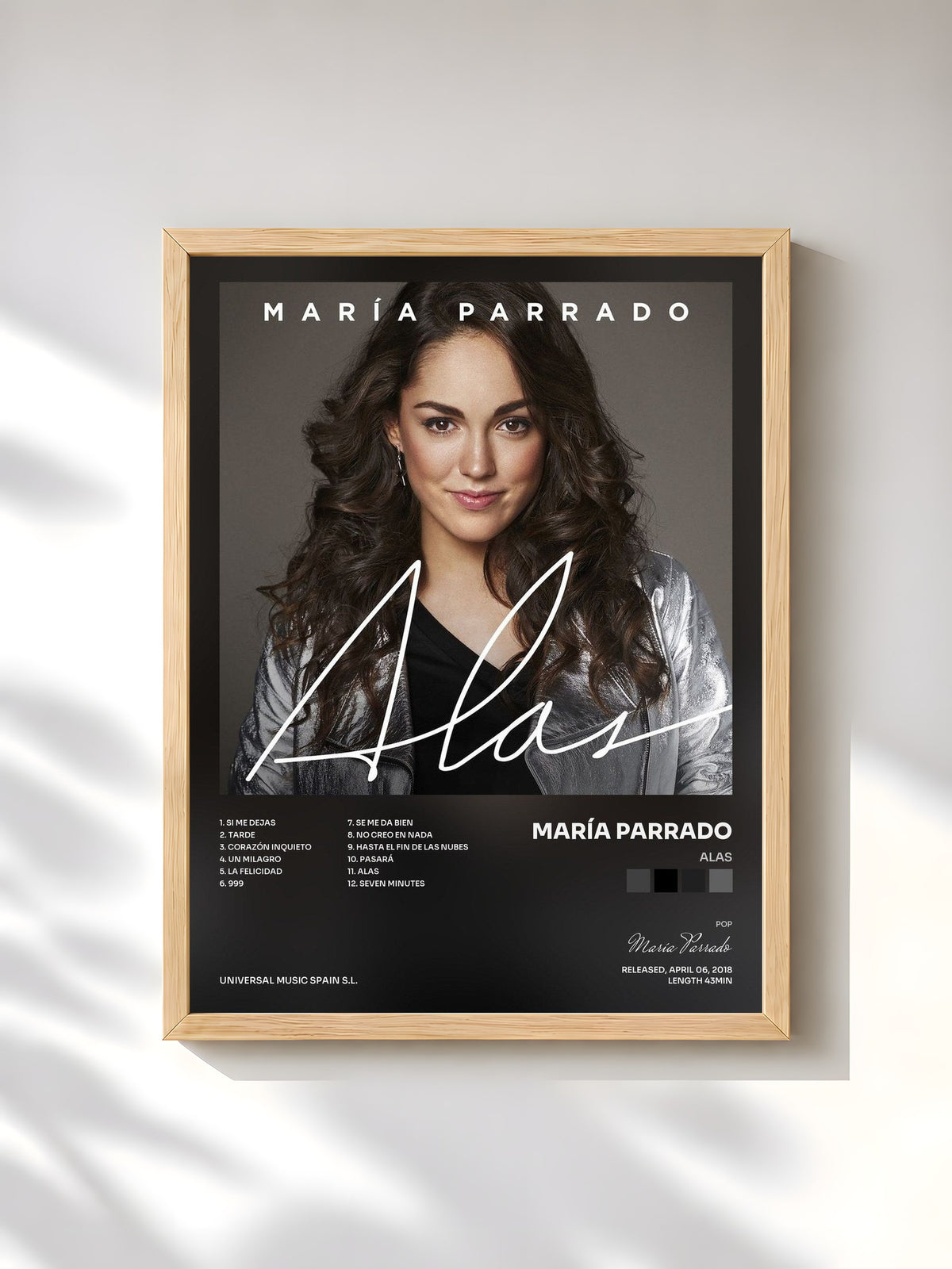 #bois Tableau de l'album Alas de María Parrado, cadre en bois brut, imprimé et encadré en France