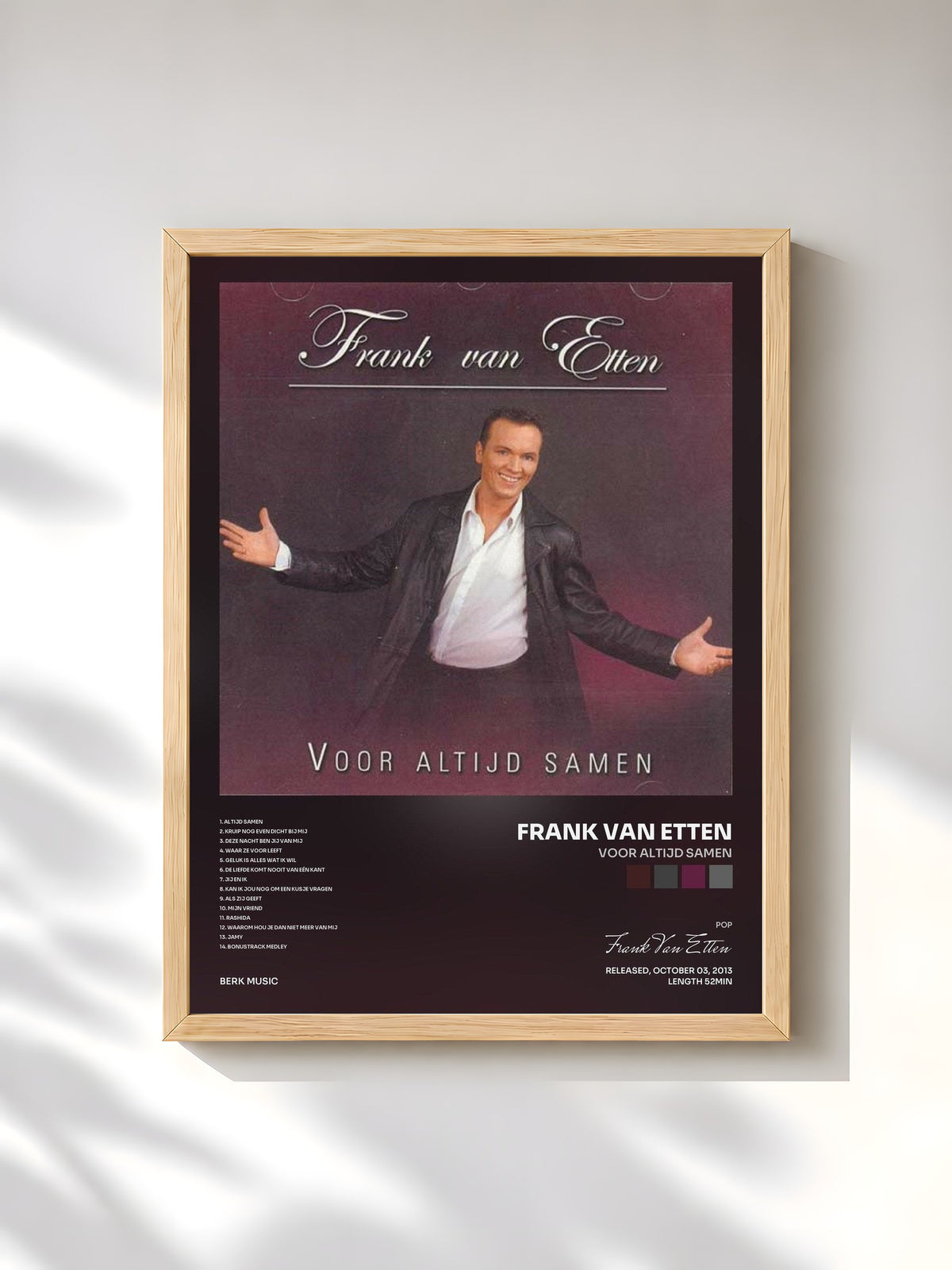 #bois Tableau de l'album Voor Altijd Samen de Frank Van Etten, cadre en bois brut, imprimé et encadré en France