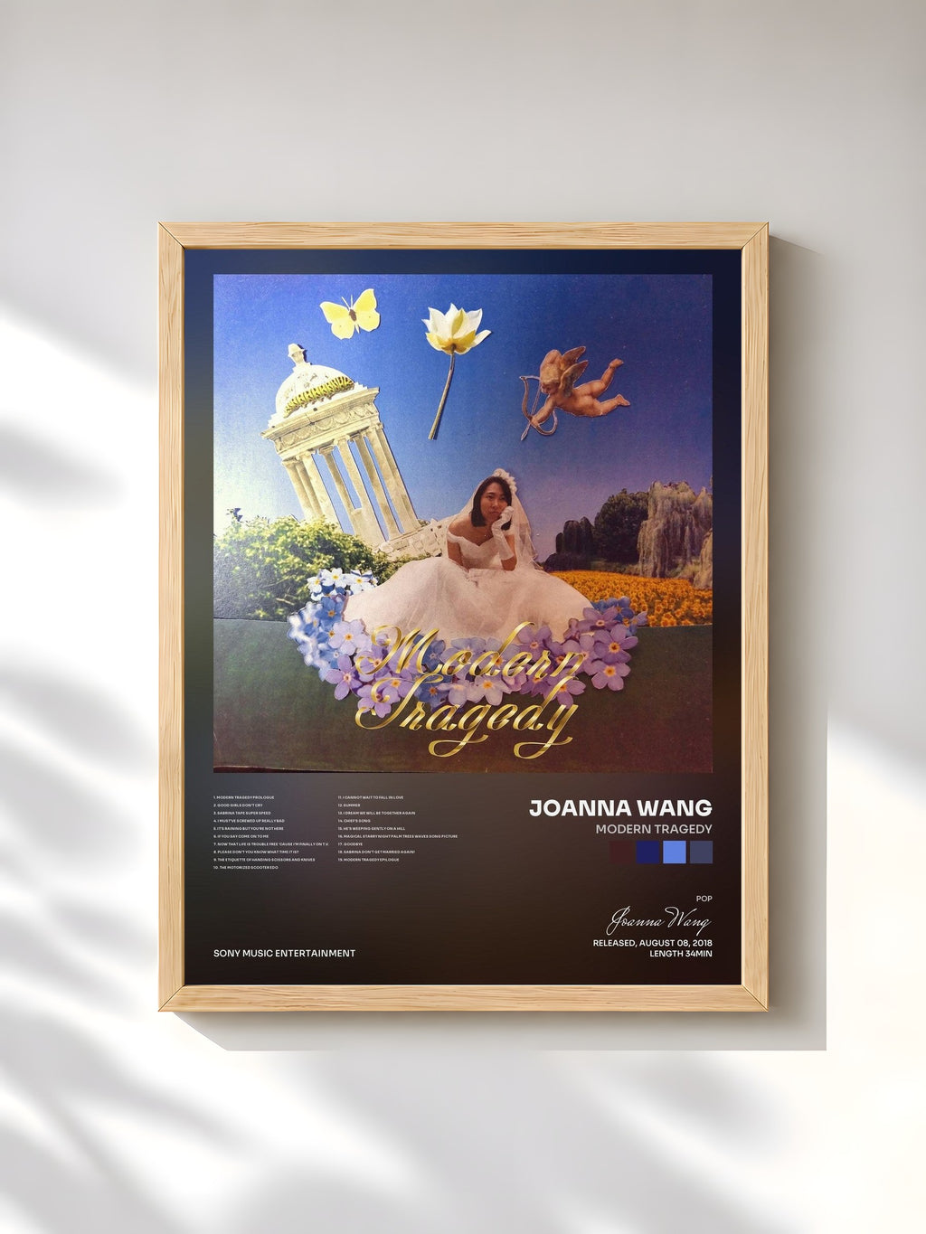 #bois Tableau de l'album Modern Tragedy de Joanna Wang, cadre en bois brut, imprimé et encadré en France